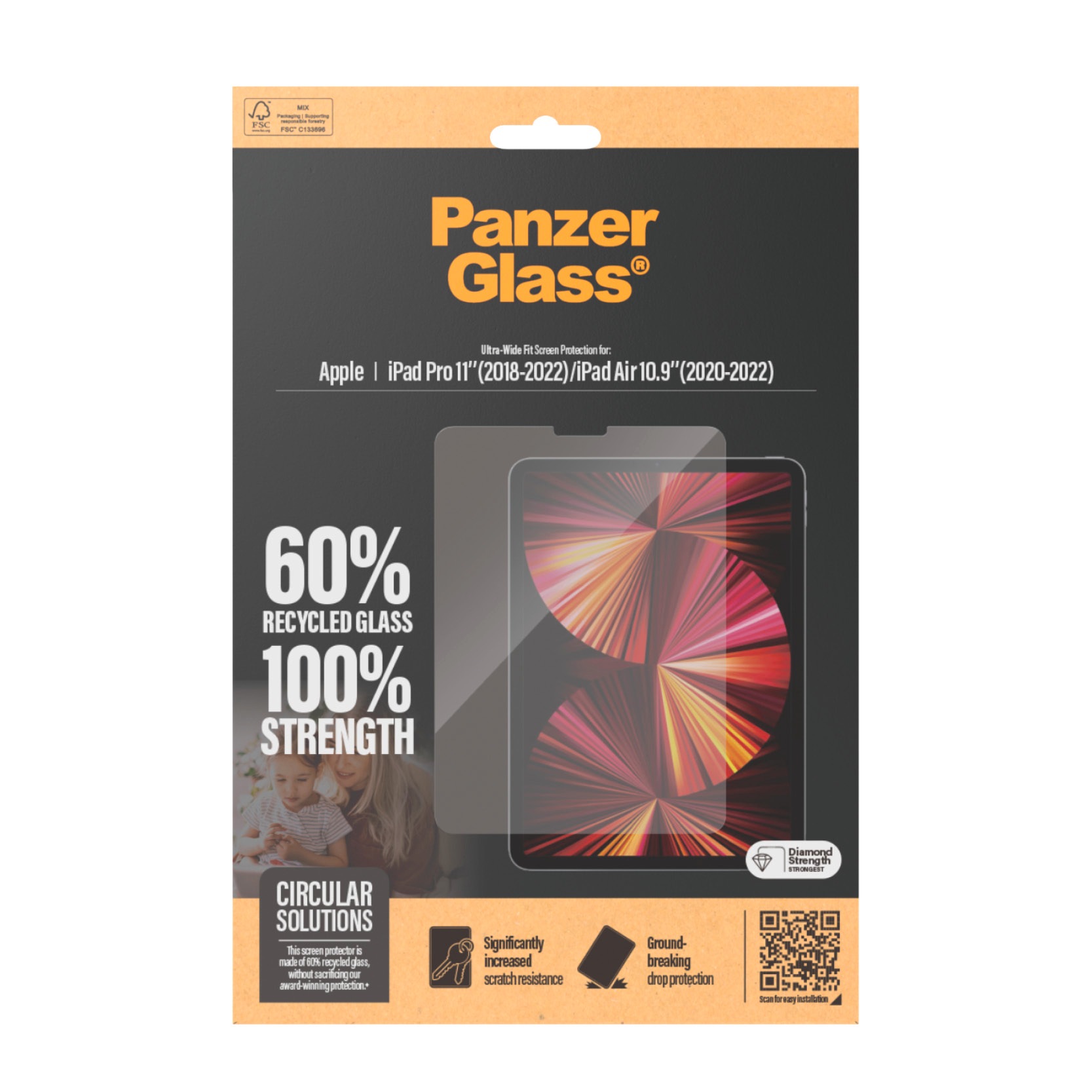 PanzerGlass Displayschutzglas »Ultra-Wide Fit Screen Protector«, für Apple iPad Pro 11'' 18-22-Apple iPad Air 10.9'', (1 St.), Displayschutzfolie, Schutzfolie, Bildschirmschutz, kratz- & stoßfest