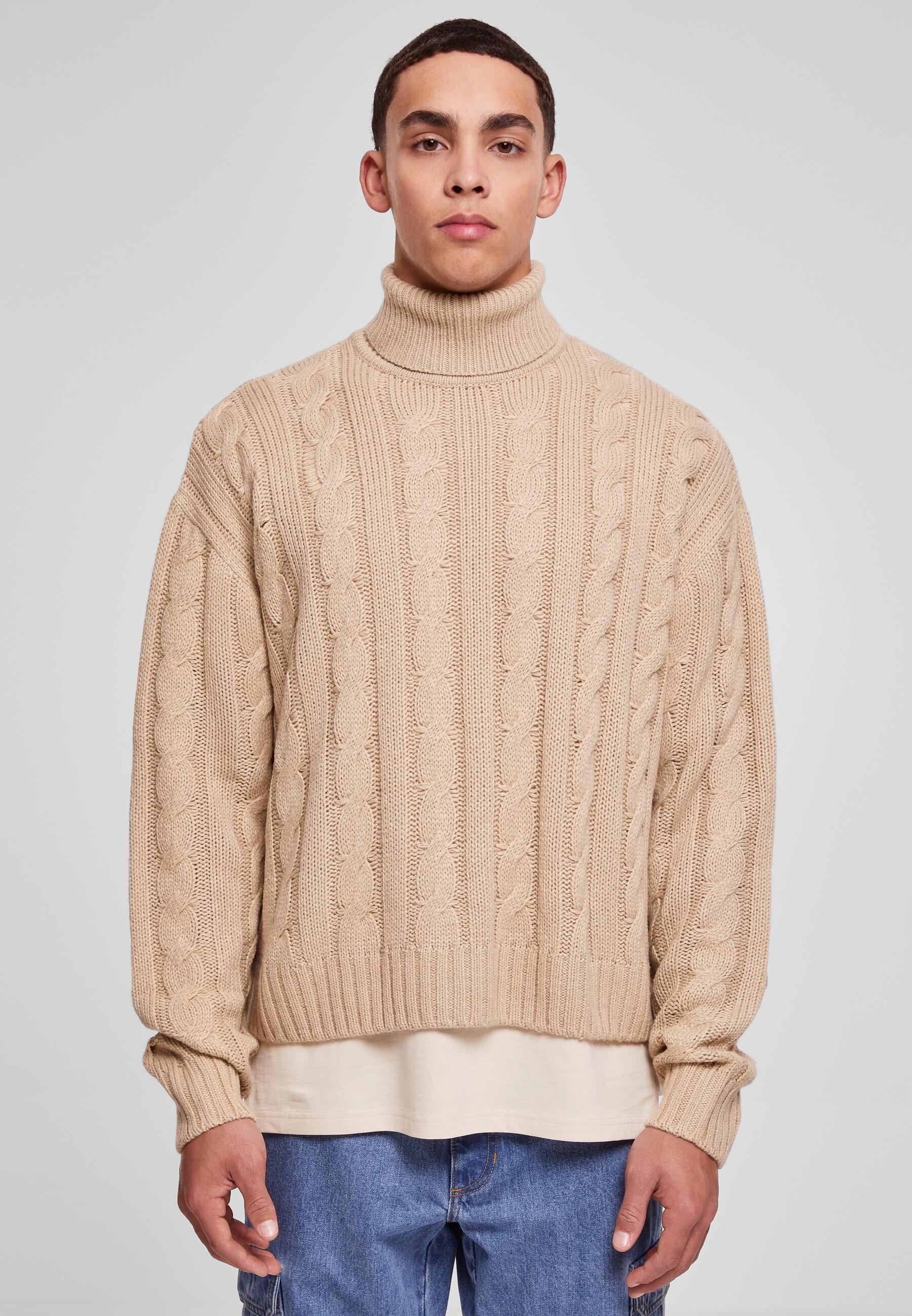 URBAN CLASSICS Rundhalspullover »Urban Classics Herren Boxy Roll Neck Sweater«, (1 tlg.)