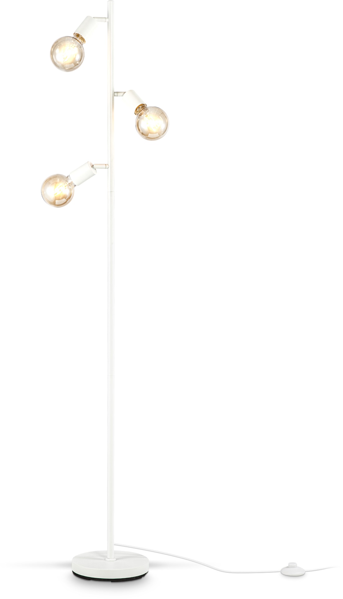 B.K.Licht Stehlampe, 3 Schwenkbar, Metall BAUR Stehleuchte, | flammig-flammig, Fußschalter, Retro, E27, 3-flammig