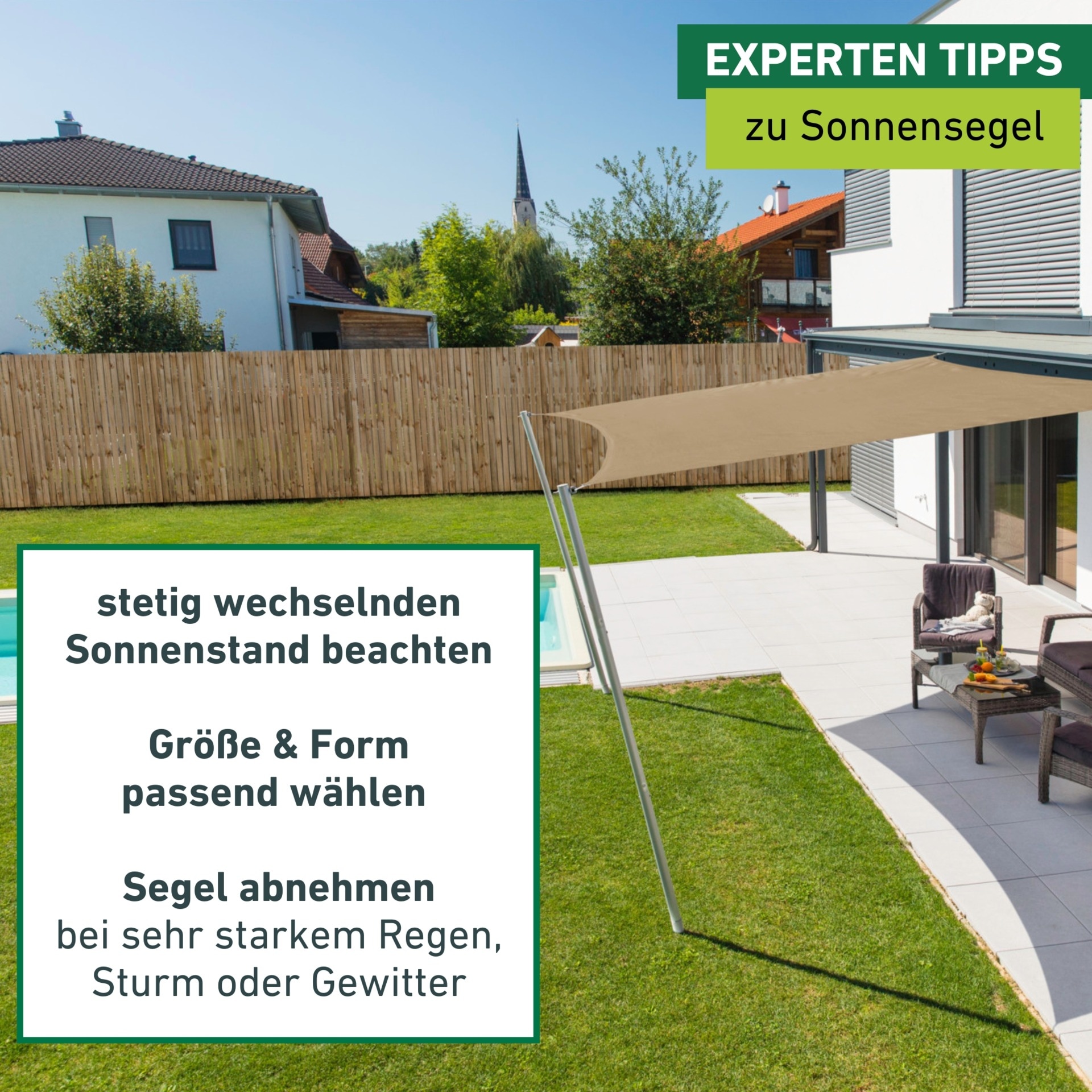 Windhager Sonnensegel »Cannes, Quadrat Segel zur Beschattung von Garten, Terrasse, Balkon« Sonnenschutz 4 x 4 m, erhältlich in anthrazit, grau, taupe oder weiß