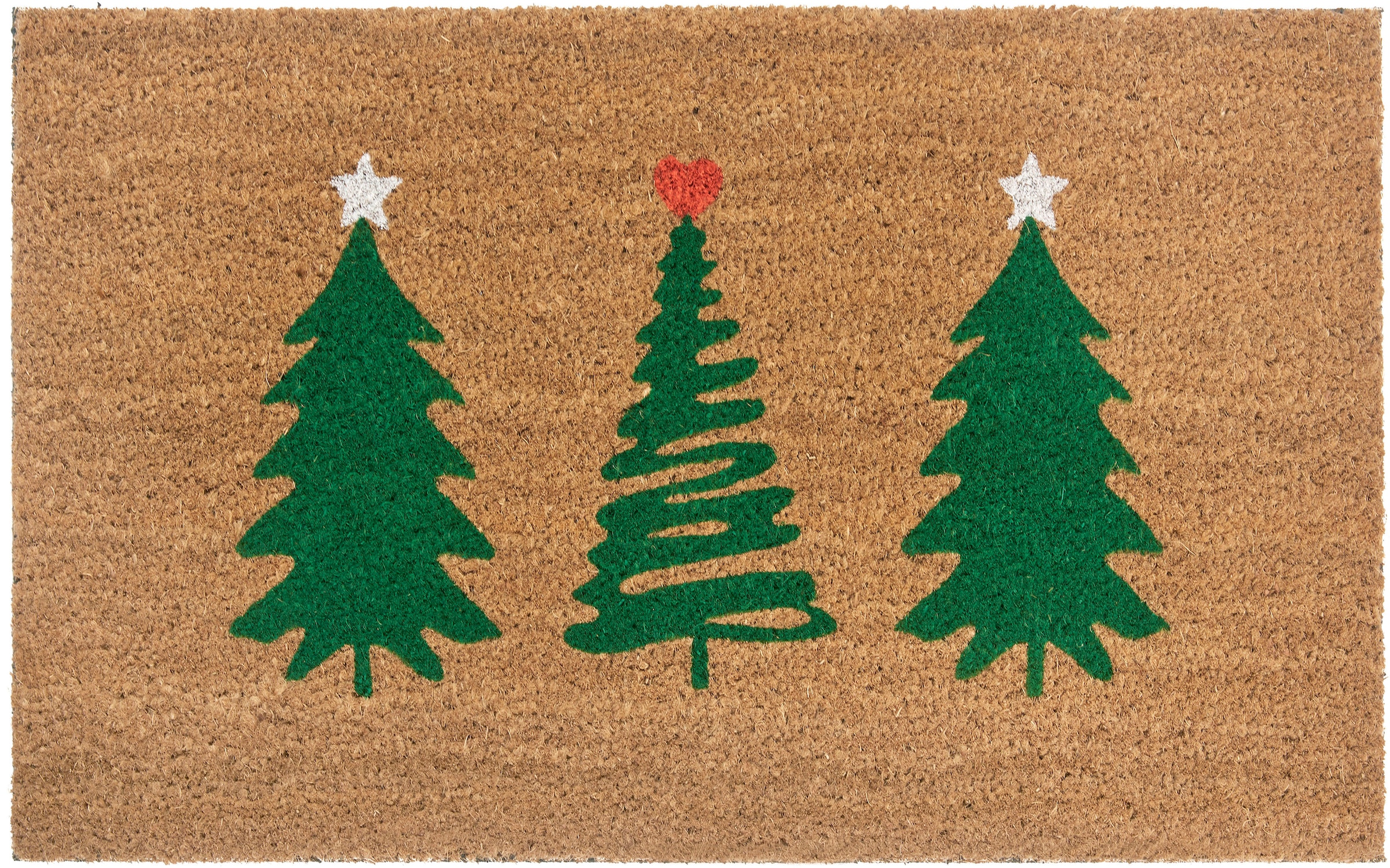 HANSE Home Fußmatte »Mix Mats Kokos Decorated Pine Trees«, rechteckig, Kokos,  Schmutzfangmatte, Outdoor, Rutschfest, Innen, Kokosmatte | BAUR