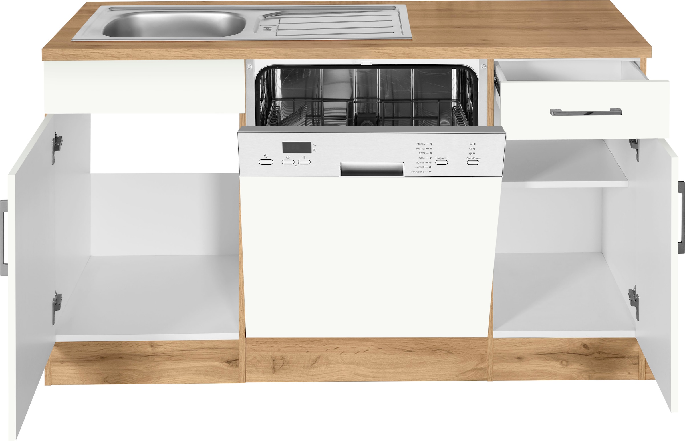 KOCHSTATION Winkelküche »KS-Colmar«, mit E-Geräten, Stellbreite 210/240 cm