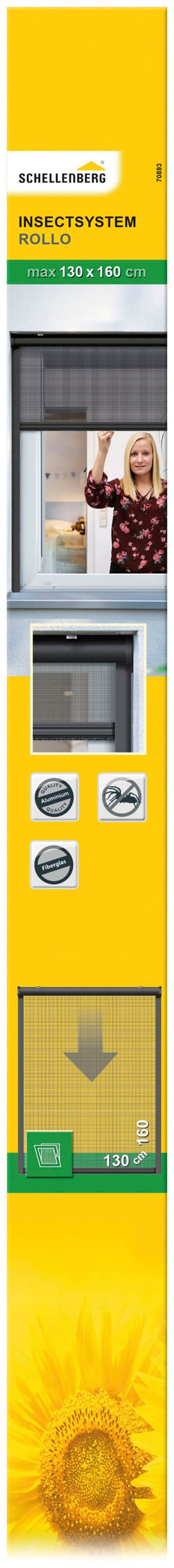 SCHELLENBERG Insektenschutzrollo »für Fenster«, Fliegengitter, 130 x 160 cm, anthrazit, 70893