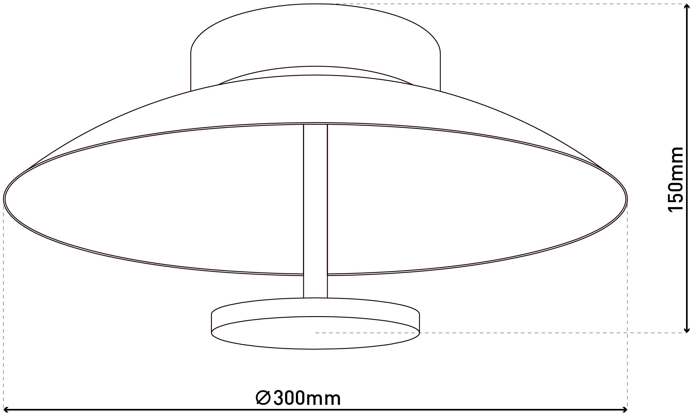 näve LED Deckenleuchte »Firenze«, 1 flammig, Leuchtmittel LED-Modul | LED fest integriert, Schirm gewölbt in schwarz/goldschimmernd, warmweißes Licht, D: 30cm