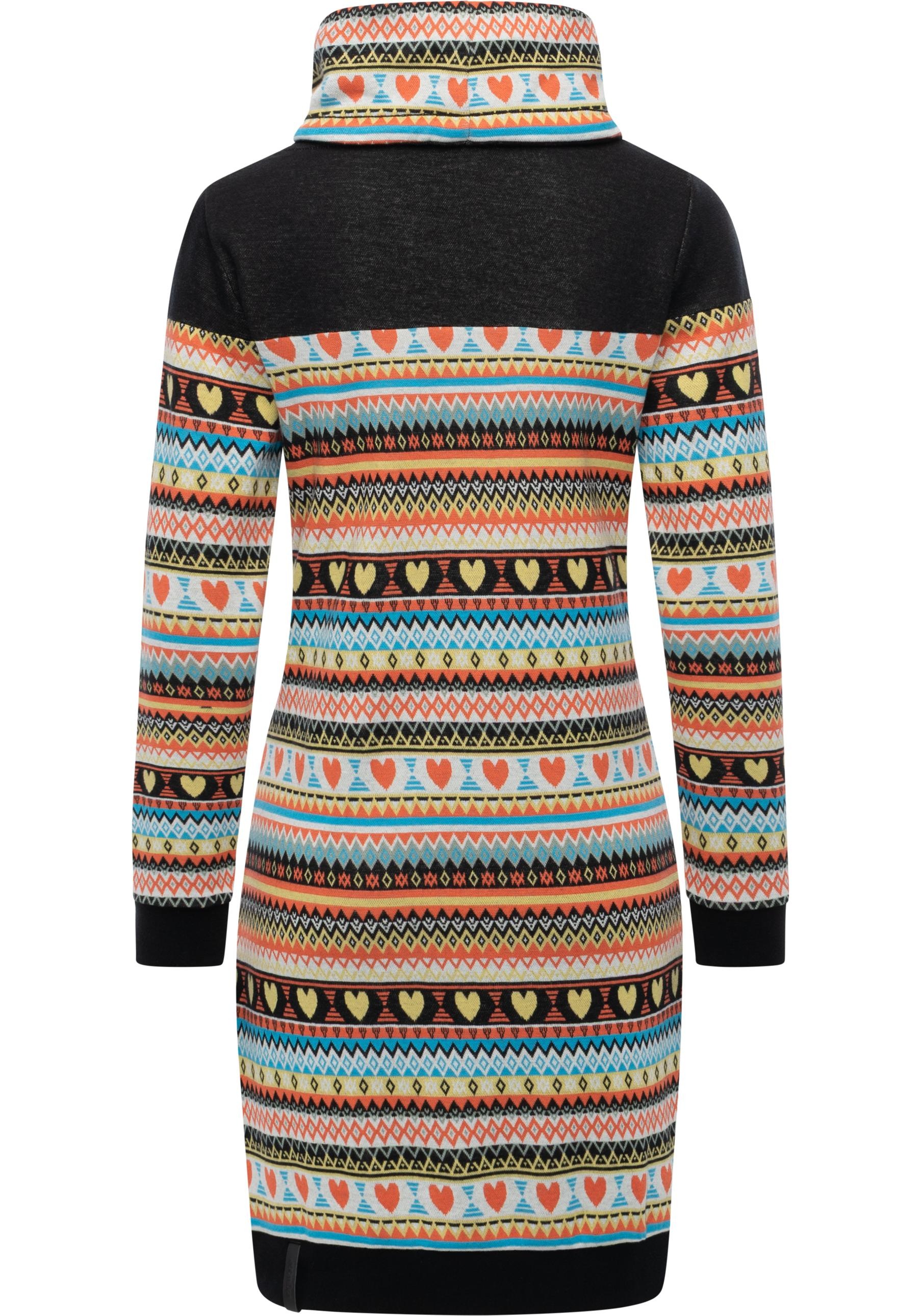 Thumbnail - Ragwear Sweatkleid "Chlloe Jacquard YOUMODO" Ohne Taschen stylisches Langarmkleid mit verspieltem Print