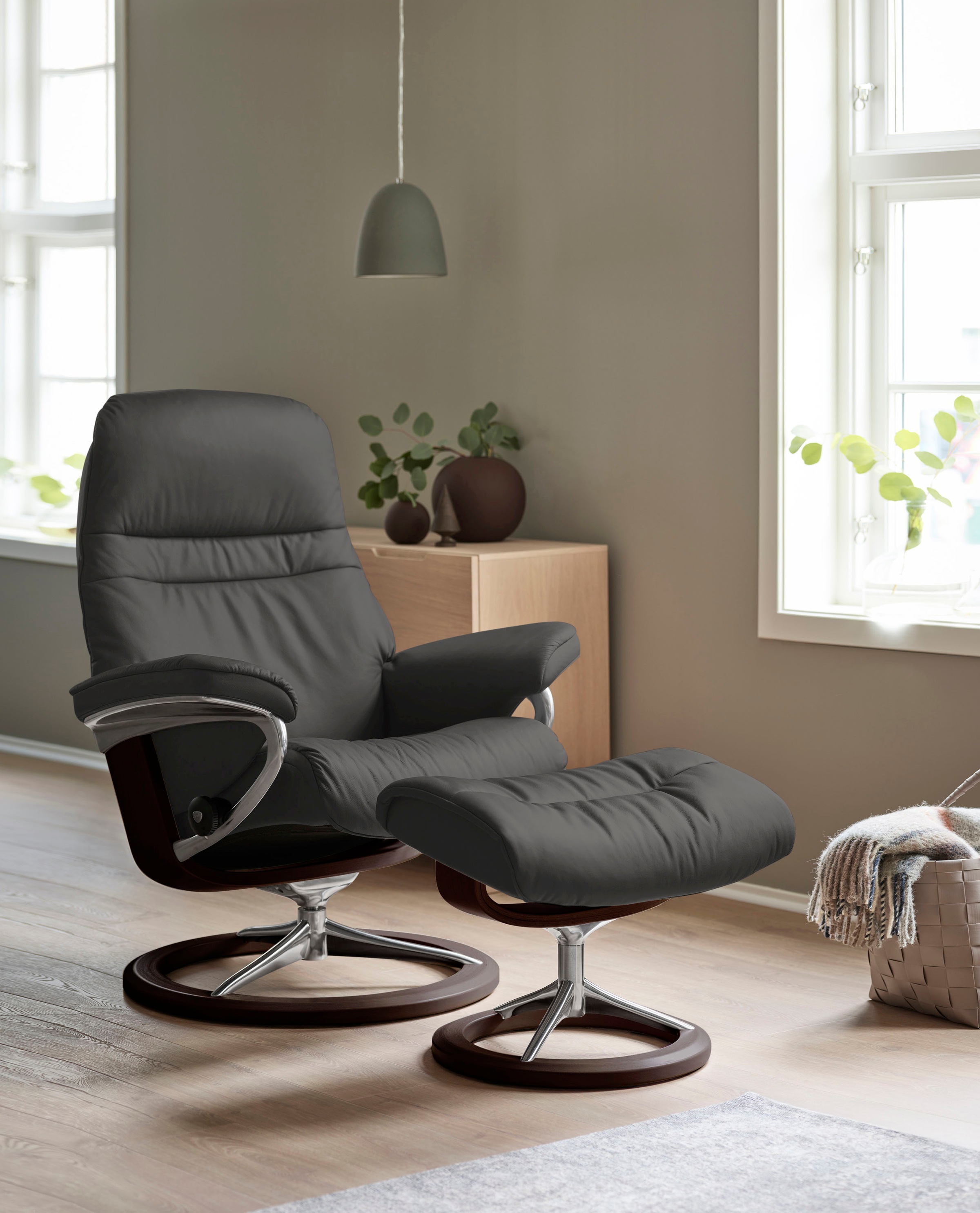 Stressless Relaxsessel "Sunrise", (Set, Relaxsessel mit Hocker), mit Signat günstig online kaufen