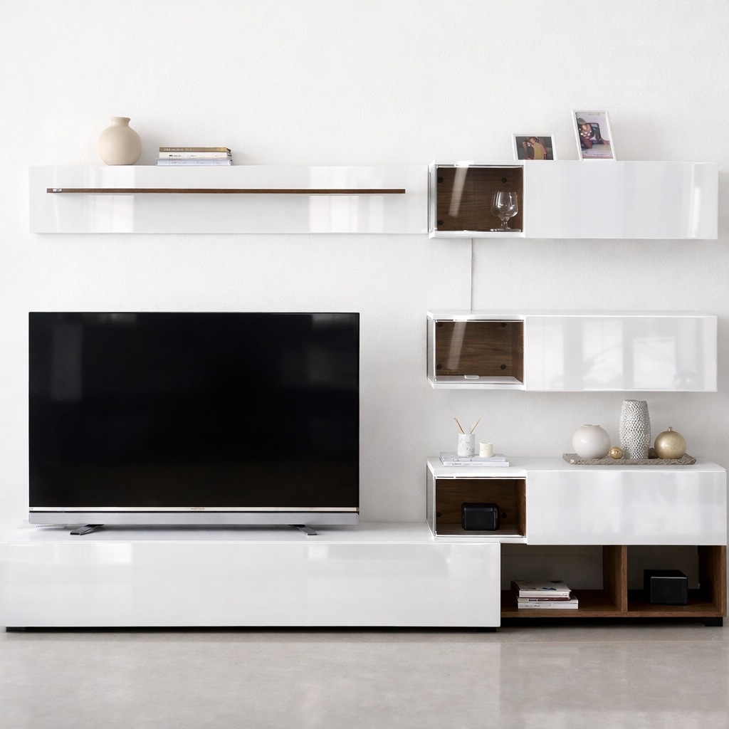 OTTO home Wohnzimmer-Set "Lego Anbauwand, Wohnkombination, Wohnzimmer-Set" 4 Stk. tlg.