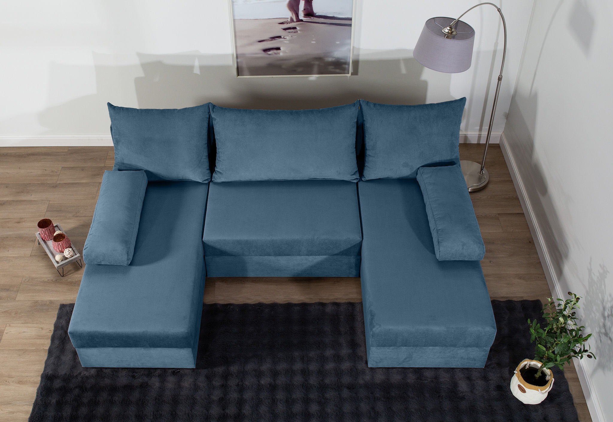 COLLECTION AB Wohnlandschaft »Pico U-Form«, Wohnlandschaft,2 X Ottomane,Polyätherschaum Polsterung