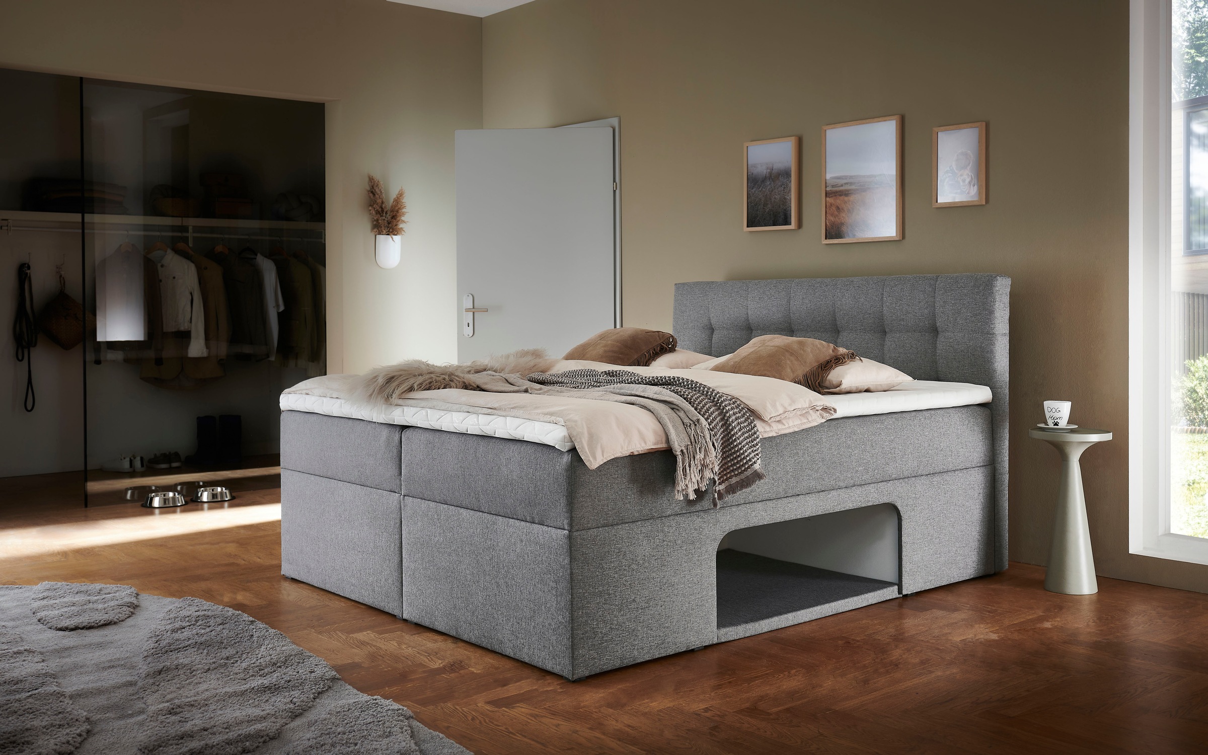 Places of Style Boxbett »Carolin«, mit Nische inkl. gepolsterter Unterlage für Haustiere