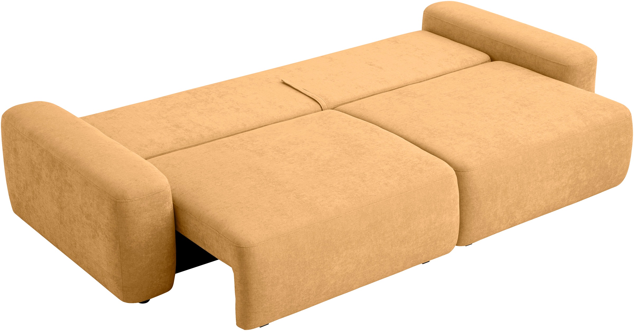INOSIGN 3-Sitzer »TORGE (257cm), Sofa,Schlafsofa in Cord, Samtvelours, Struktur fein«, rundes Design, Schlaffunktion u. Bettkasten, Liegefläche: 135/200 cm