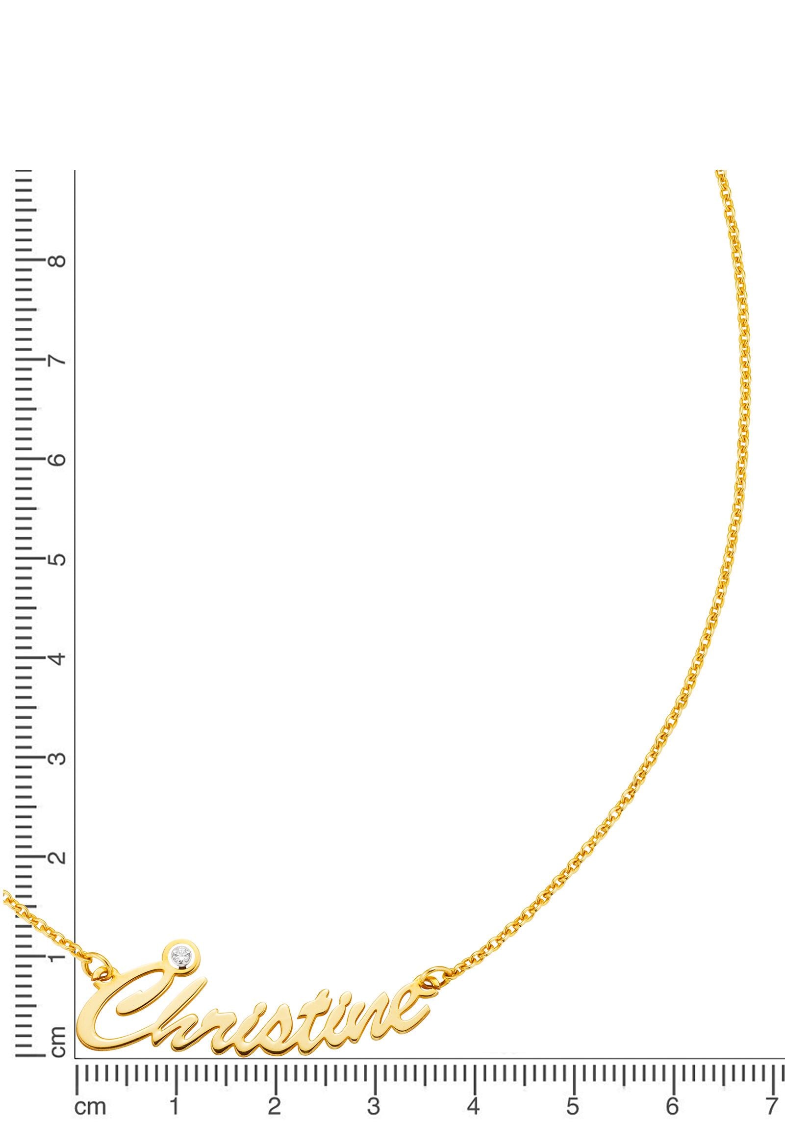 Firetti Namenskette »Schmuck Geschenk Silber 925 Halskette mit deinem Namen«, mit Zirkonia (synth.)