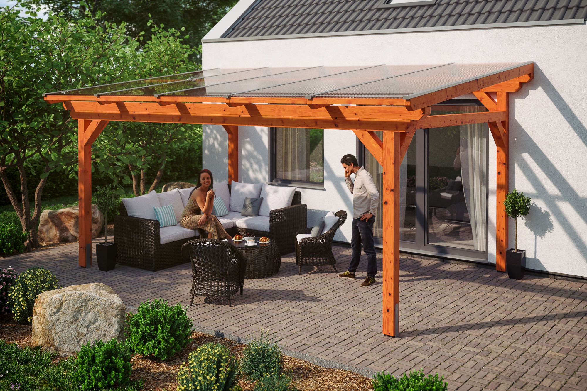 Skanholz Terrassendach »Sanremo«, Leimholz