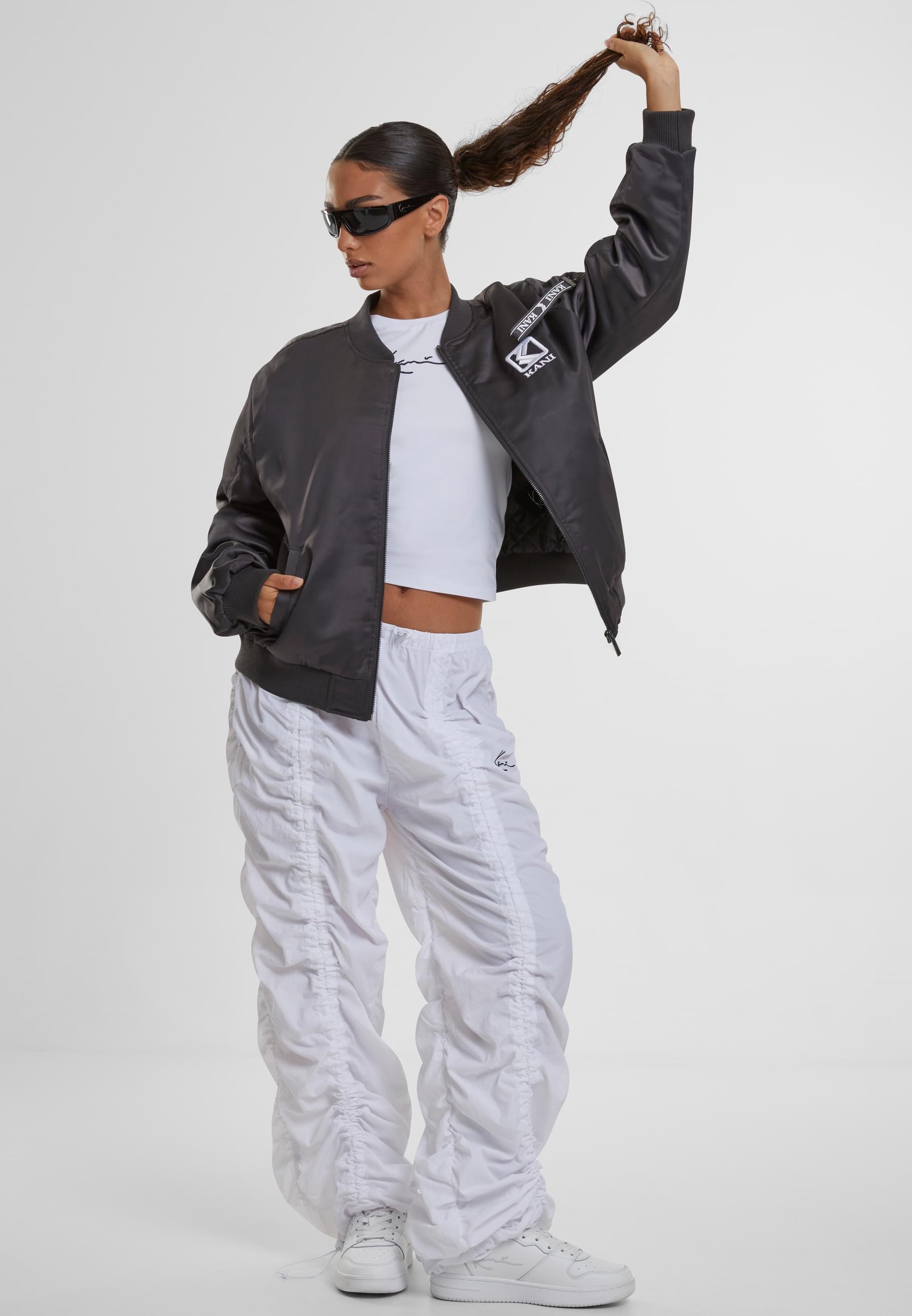 Karl Kani Stoffhose »Karl Kani Damen Small Signature Gathering Parachute Pants«, (1 tlg.)