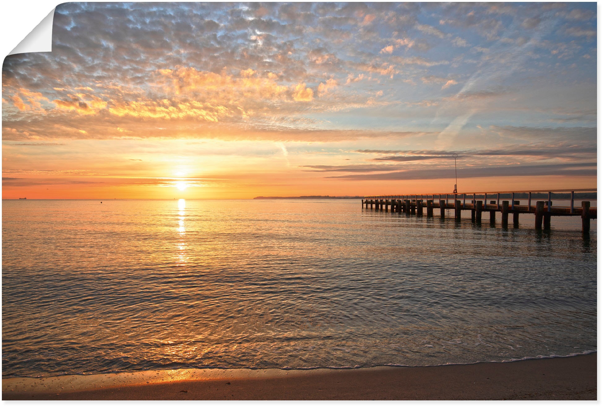 Artland Wandbild »Früh morgens an der Ostsee«, Bilder vom Sonnenuntergang & -aufgang, (1 St.), als Alubild, Outdoorbild, Leinwandbild, Poster, Wandaufkleber
