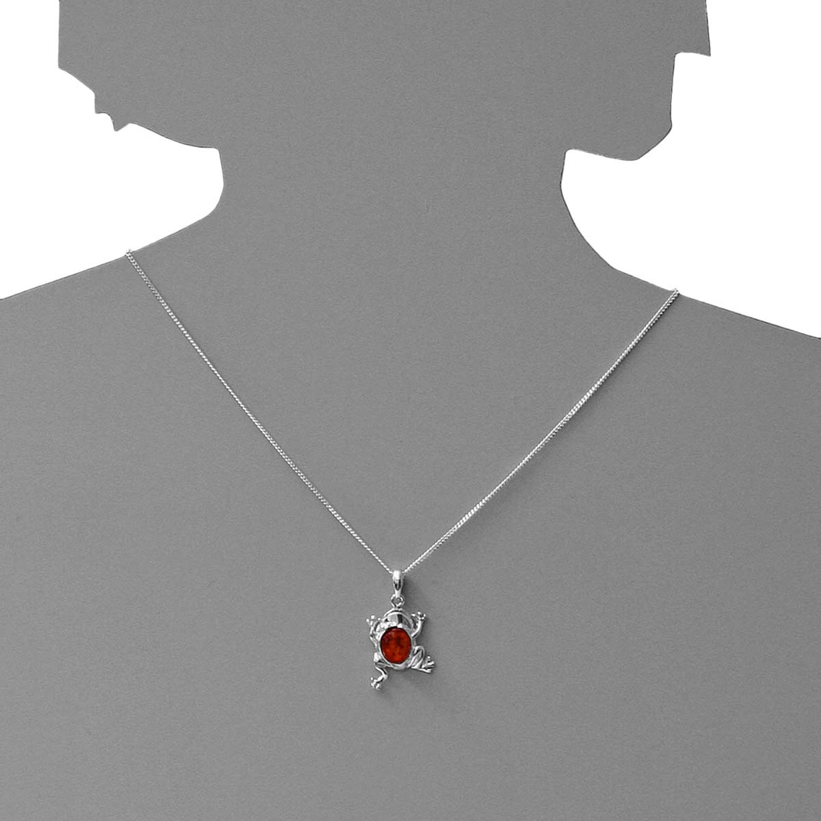OSTSEE-SCHMUCK Kette mit Anhänger »- Frosch - Silber 925/000 - Bernstein«