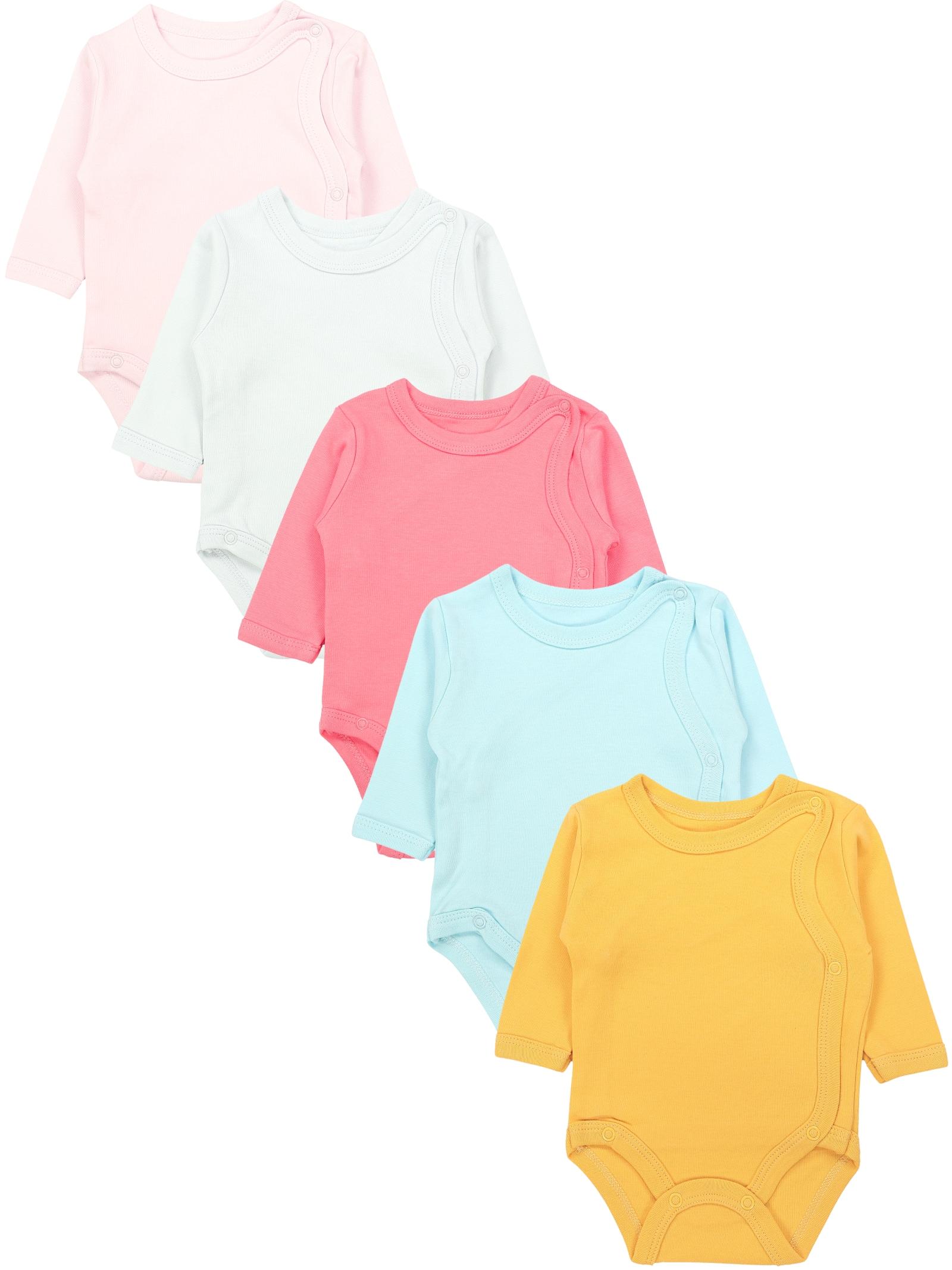 TupTam Langarmwickelbody "Wickelbody Unisex Baby Wickelbody Langarm 5er Set"