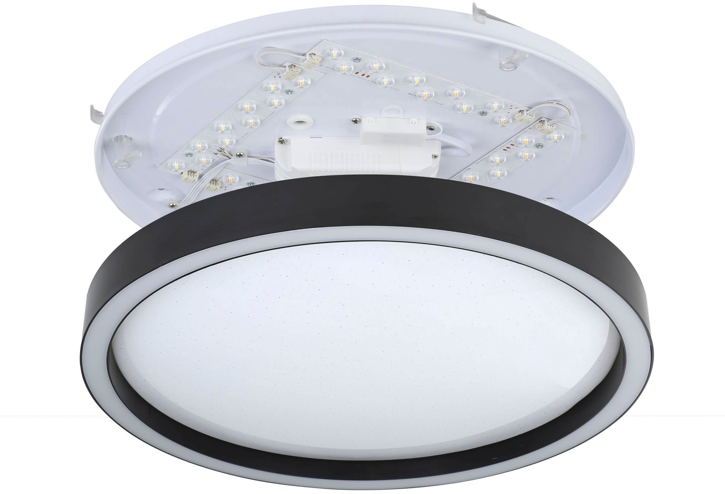 EGLO Deckenleuchte »Montemorelos-Z Deckenlampe, ZigBee 3.0, Kristall-Effekt, Flurlampe« LED-Modul 1 Stk. Kaltweiß | RGB Wand-/Deckenleuchte - H5 x Ø42 cm - schwarz - 17,8W inkl.