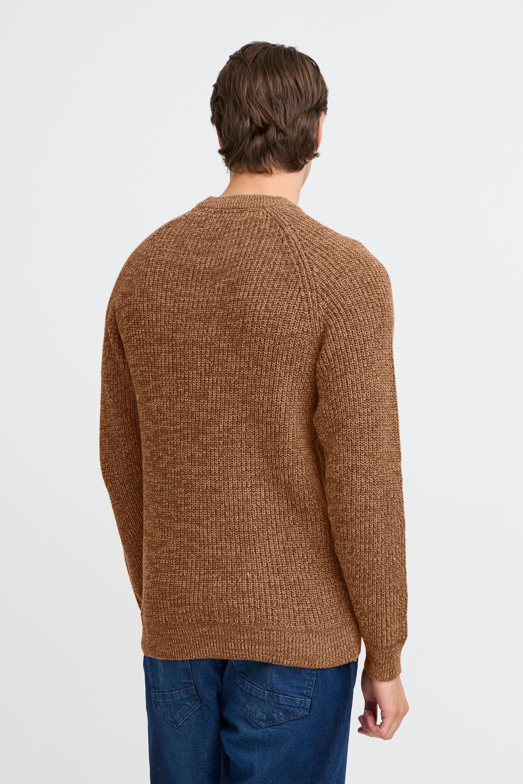 Strickpullover BLEND "BHPullover", Herren, Gr. XXL, toffee, Web, 100% Baumwolle, meliert, slim fit normal, Rundhals, Pullover Strickpullover, Klassischer Grobstrickpullover 6