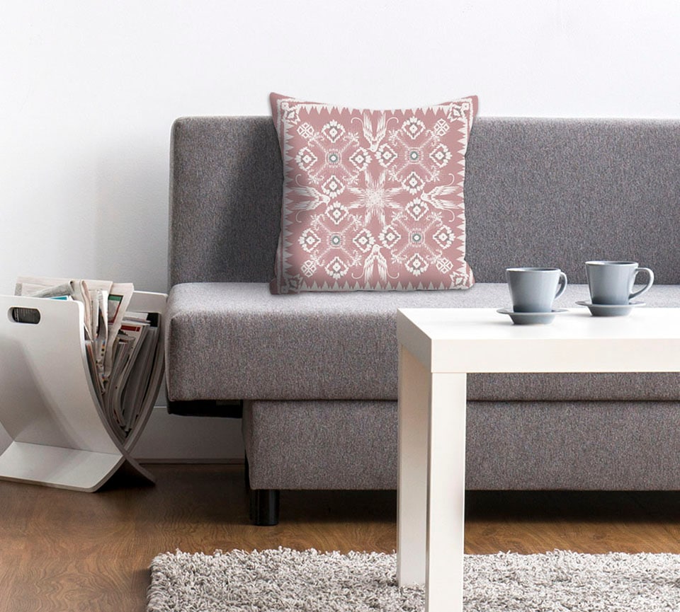 queence Dekokissen »Katja« mit Ornament, Kissenhülle ohne Füllung, 1 Stück