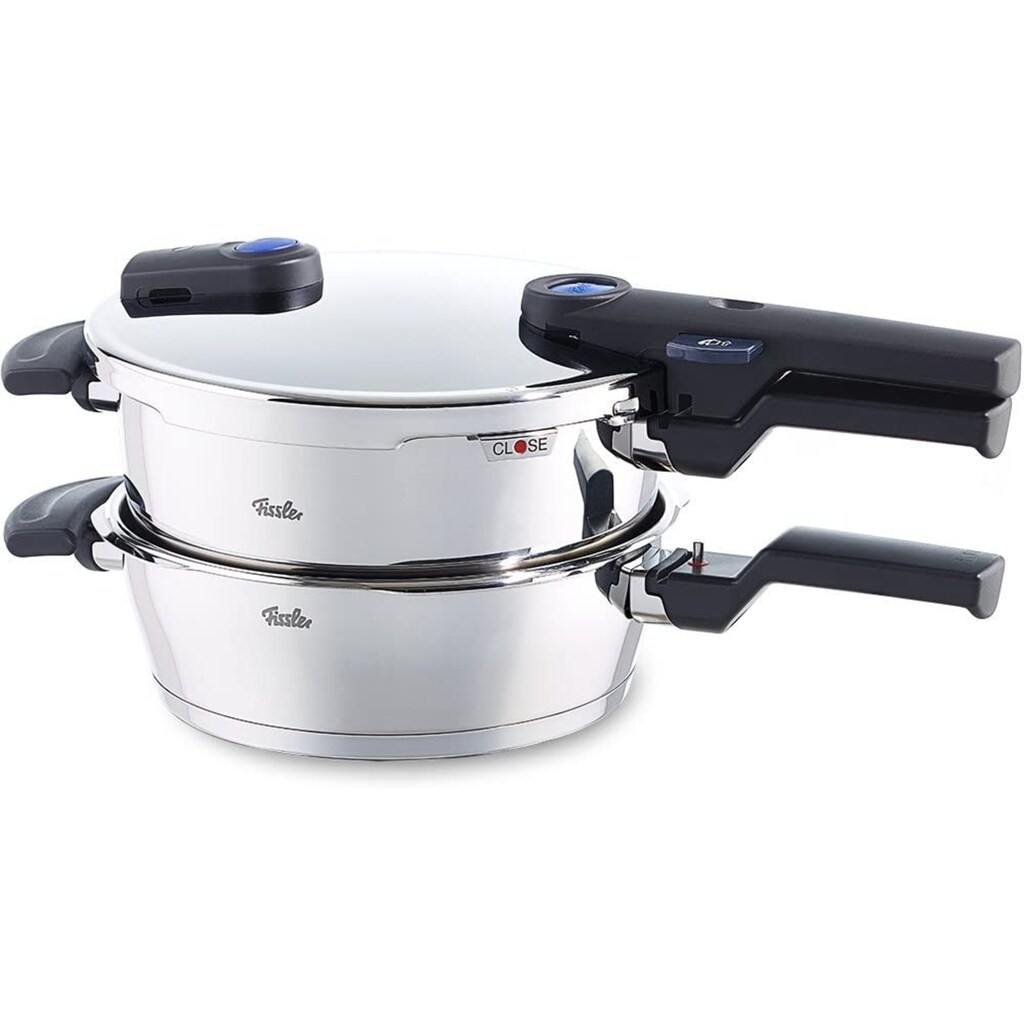 Fissler Schnellkochtopf »Vitaquick®«, Edelstahl 18/10, (Set, 2 tlg., Schnellkochtopf 4,5l und Schnellbratpfanne 2,5l), Made in Germany