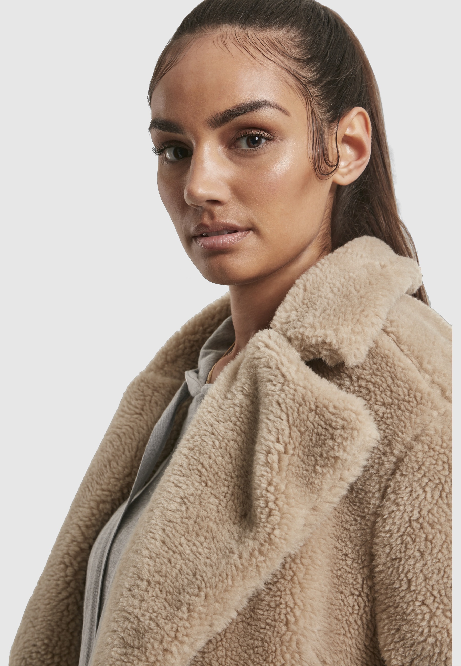 URBAN CLASSICS Parka »Urban Classics Damen Ladies Oversized Sherpa Coat« 1 Stk. tlg. ohne Kapuze