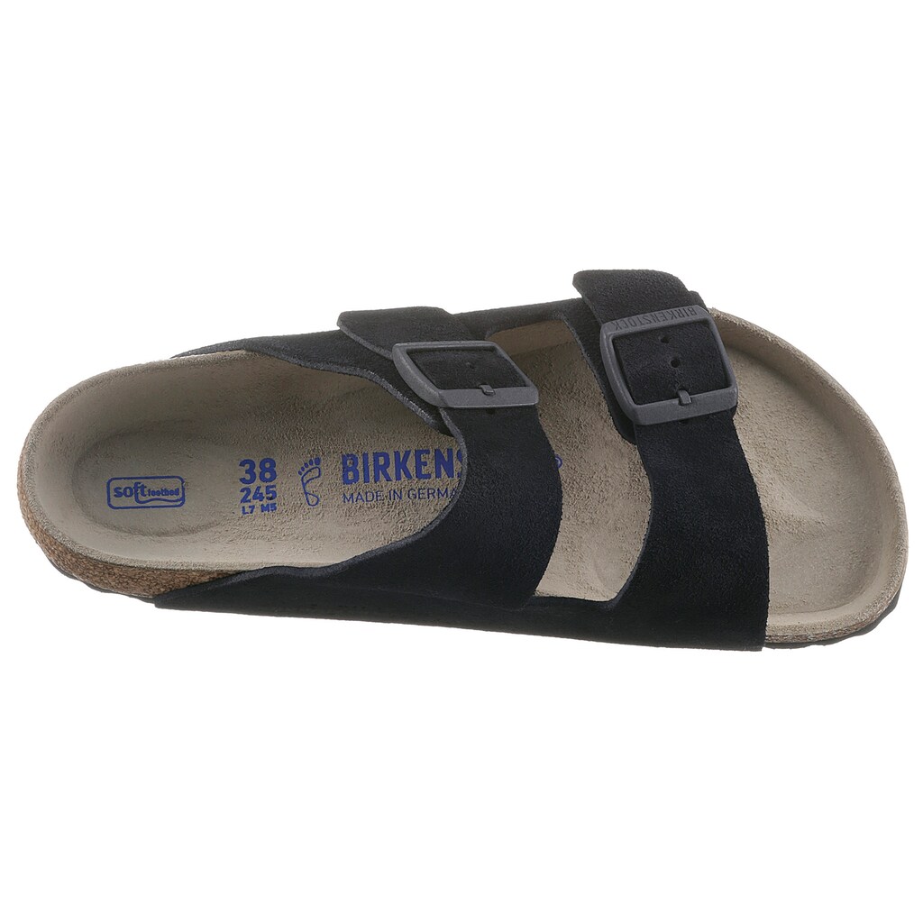 Marken Birkenstock Birkenstock Pantolette »Arizona SFB«, für Strand- und Badeausflüge geeignet, aus Leder nachtblau