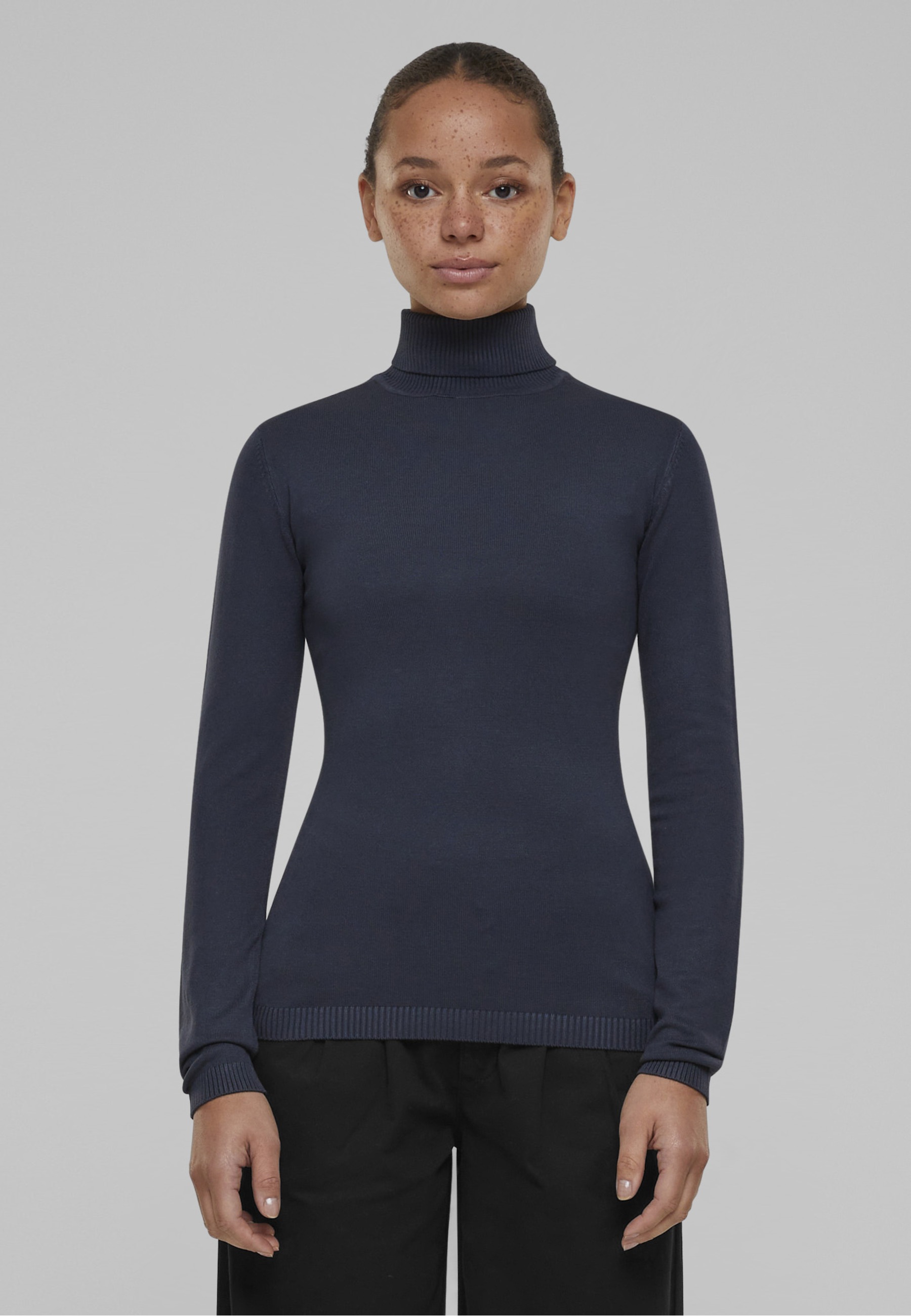 URBAN CLASSICS Sweatshirt »Urban Classics Damen Ladies Knitted Turtleneck Sweater«, 1 Stk.
