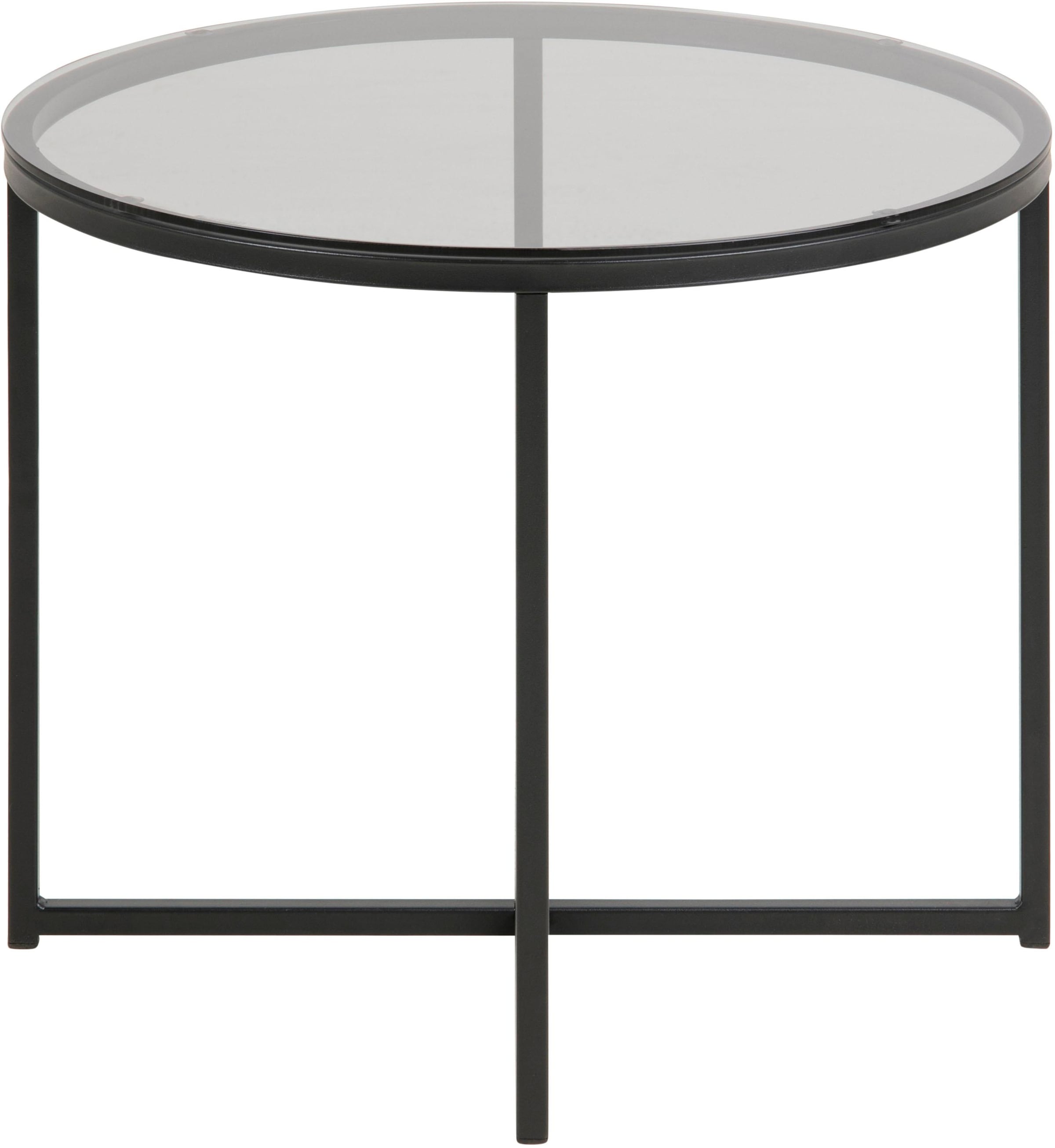 ACTONA GROUP Couchtisch »Conrad«, Tischplatte aus Rauchglas, Metallgestell, Breite 55 cm