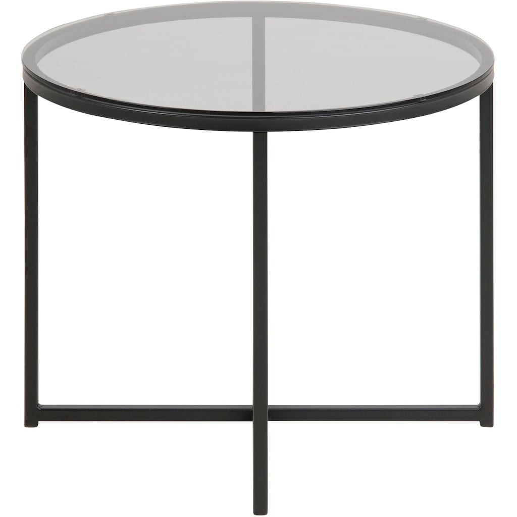 ACTONA GROUP Couchtisch »Conrad«, Tischplatte aus Rauchglas, Metallgestell, Breite 55 cm