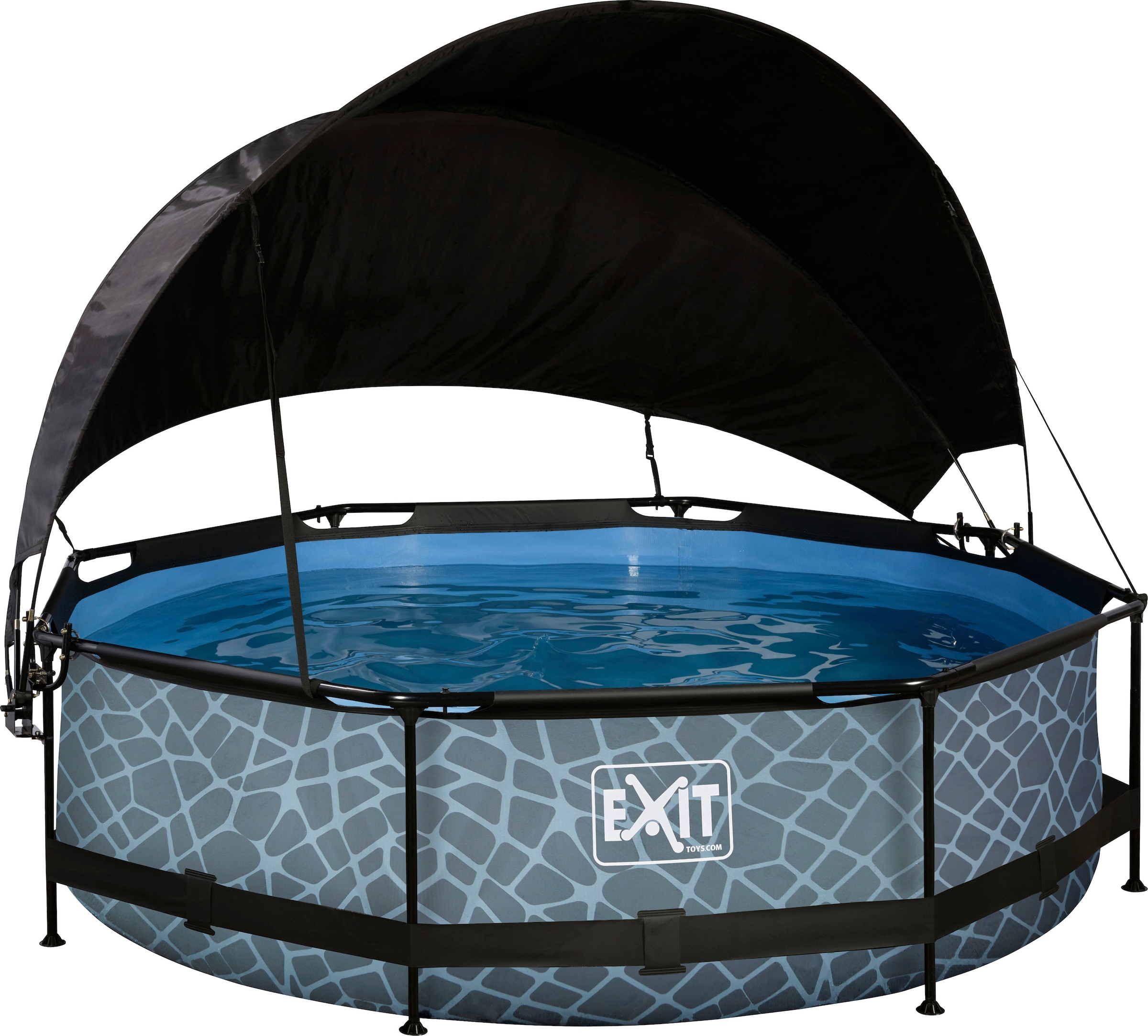 EXIT Framepool »inkl. Sonnensegel«, (Set, 4 tlg.), ØxH: 300x76 cm, mit Kartuschenfilterpumpe und Sonnensegel
