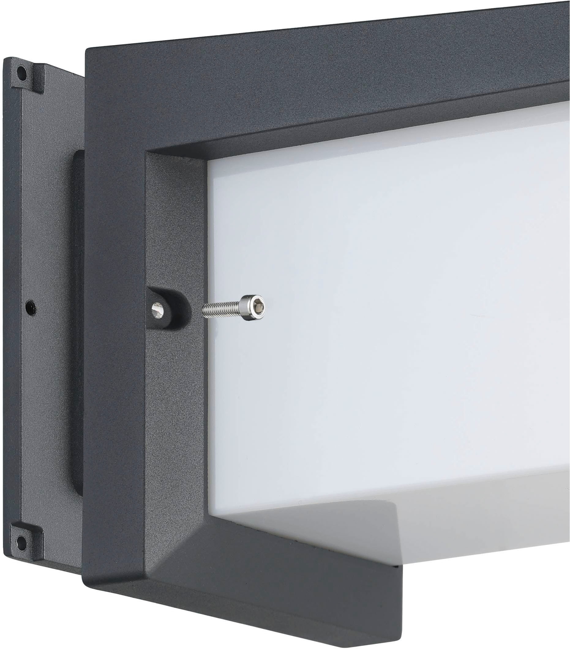 EGLO Wandleuchte »Desella 1 Außen-Wandlampe, Wandleuchte, Aluguss und Kunststoff, IP54« LED-Modul 1 Stk. Warmweiß Wand-/Deckenleuchte - L16 x H16 x AL19 cm - anthrazit - 10W inkl.