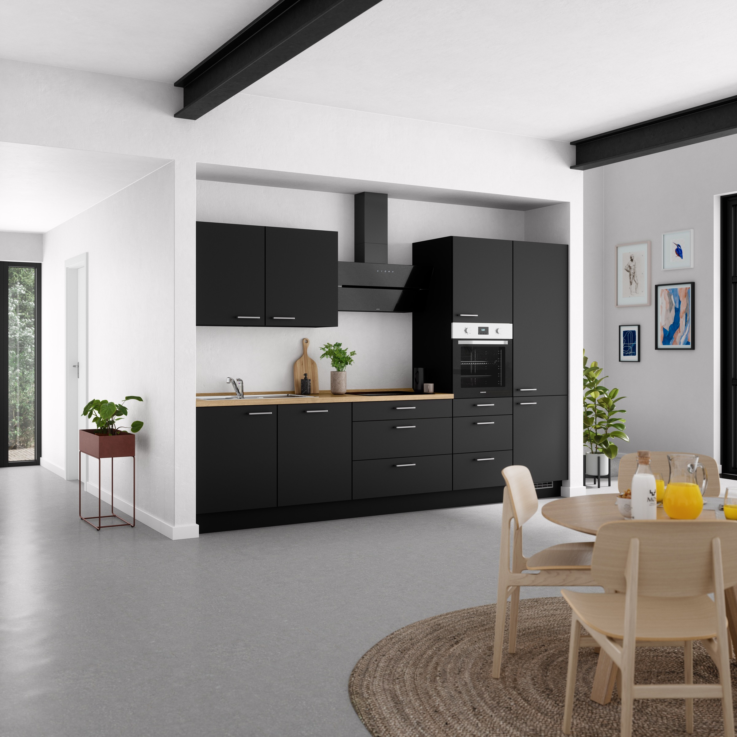 nobilia® Küchenzeile »"Touch II"«, vormontiert, Ausrichtung wählbar, Breite 330 cm, wahlw. mit E-Geräten