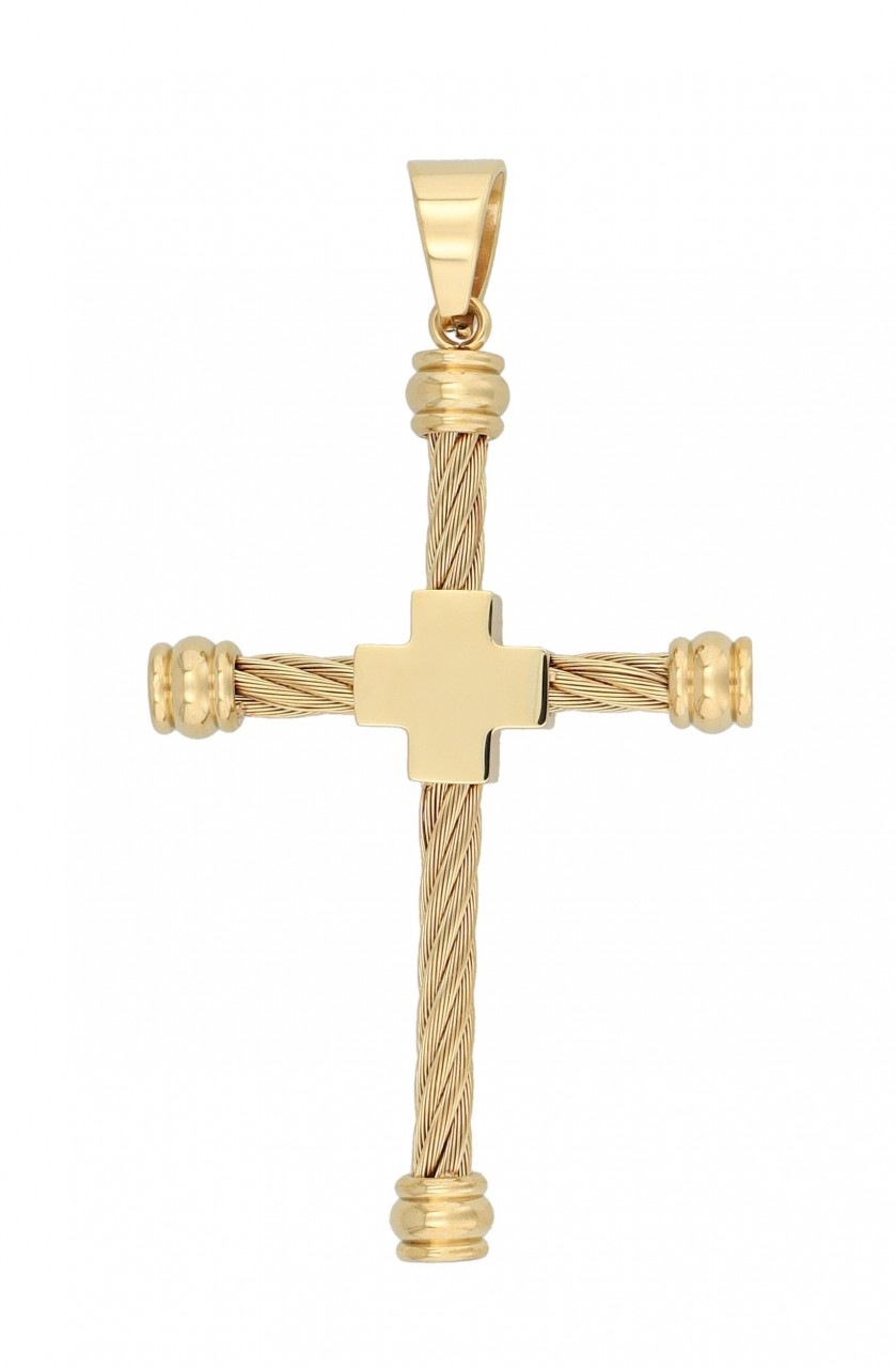 Kettenanhänger ADELIA´S "zeitloser Kreuz Anhänger aus Edelstahl", gold, Schmuckanhänger, Damen, Edelstahl, Kettenanhänger