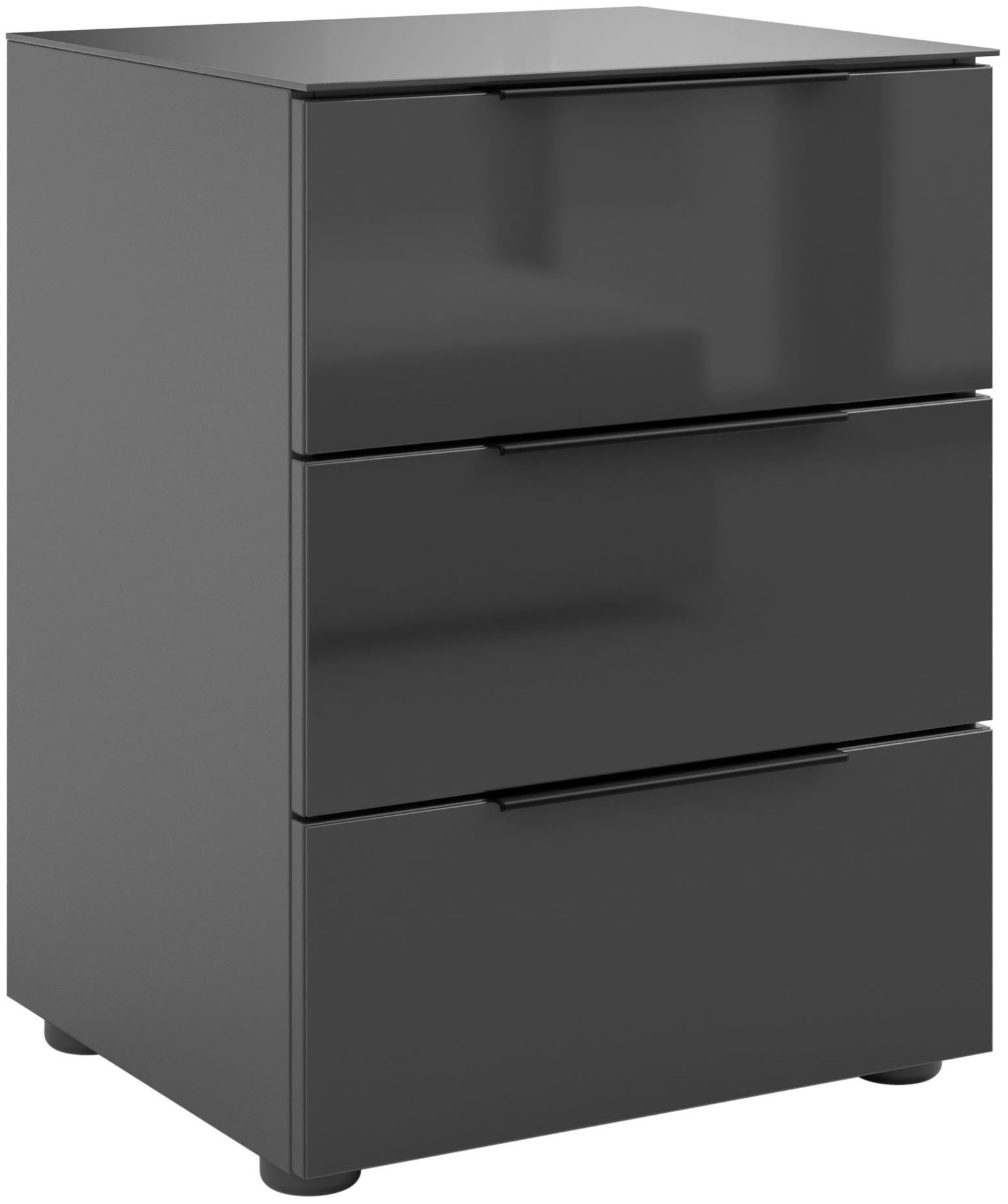 Thumbnail - Manjana Möbel Nachtkommode "Nachtkommode mit Chrom oder Schwarz matten Metallgriffen"