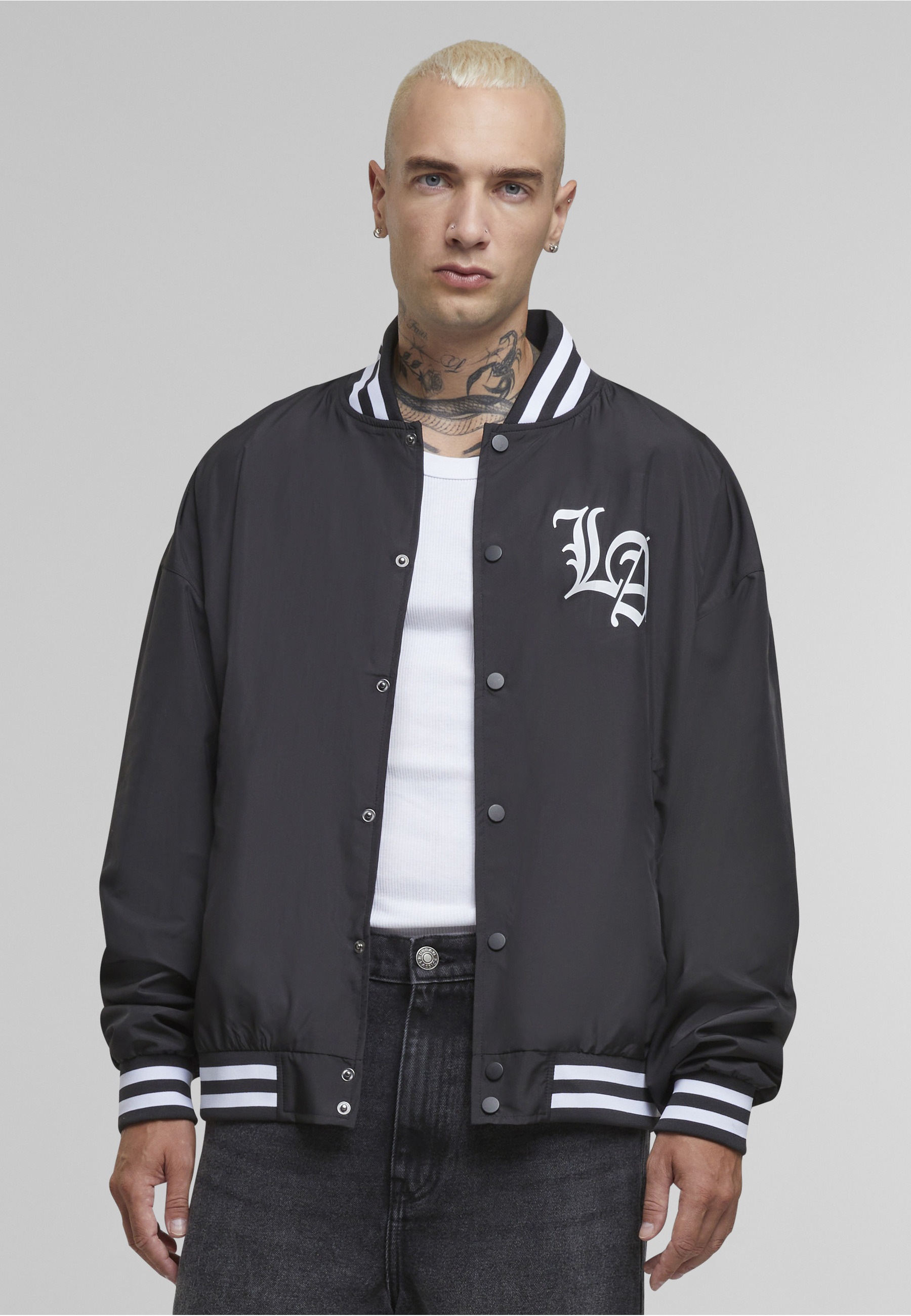 MisterTee Collegejacke »MisterTee Los Angeles Arc Light College Jacket« 1 Stk. tlg. ohne Kapuze