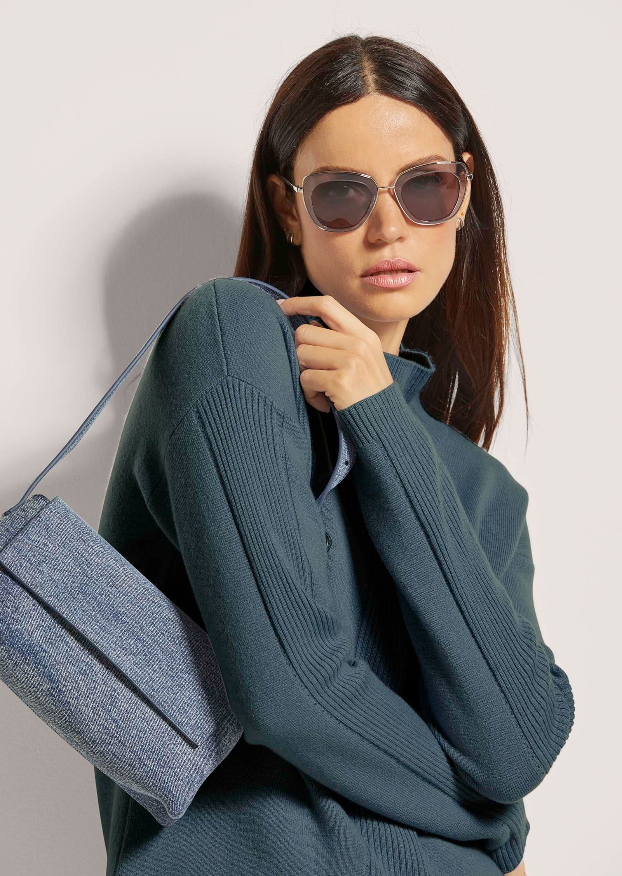 MADELEINE Longpullover »Strickpullover Kaschmir-Pullover mit Pointelle-Muster« Mit Ripp-und Ajourstrick