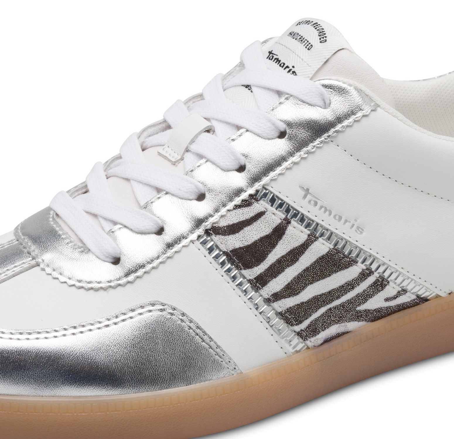 Tamaris Sneaker, Freizeitschuh, Halbschuh, Schnürschuh mit Glitter an der F günstig online kaufen