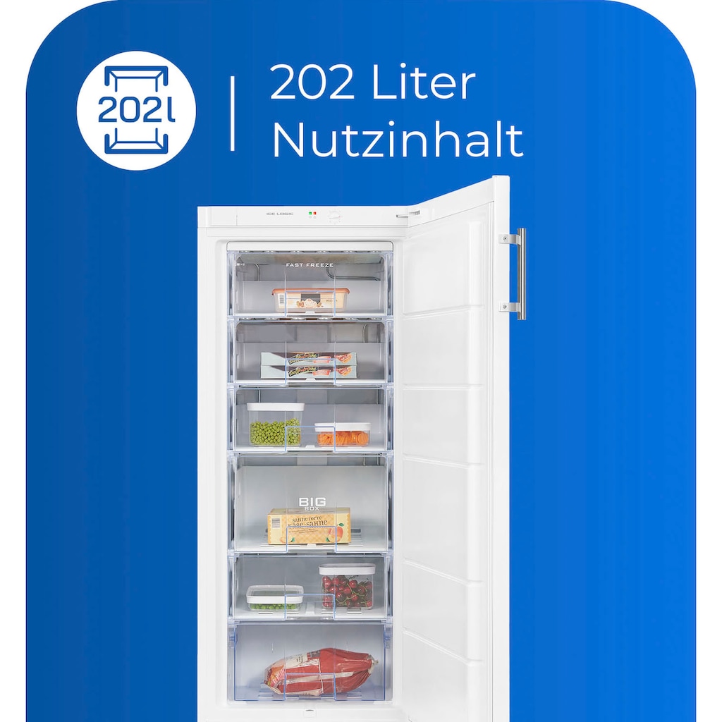 exquisit Gefrierschrank »GS22-H-280E weiss«, 145 cm hoch, 60 cm breit