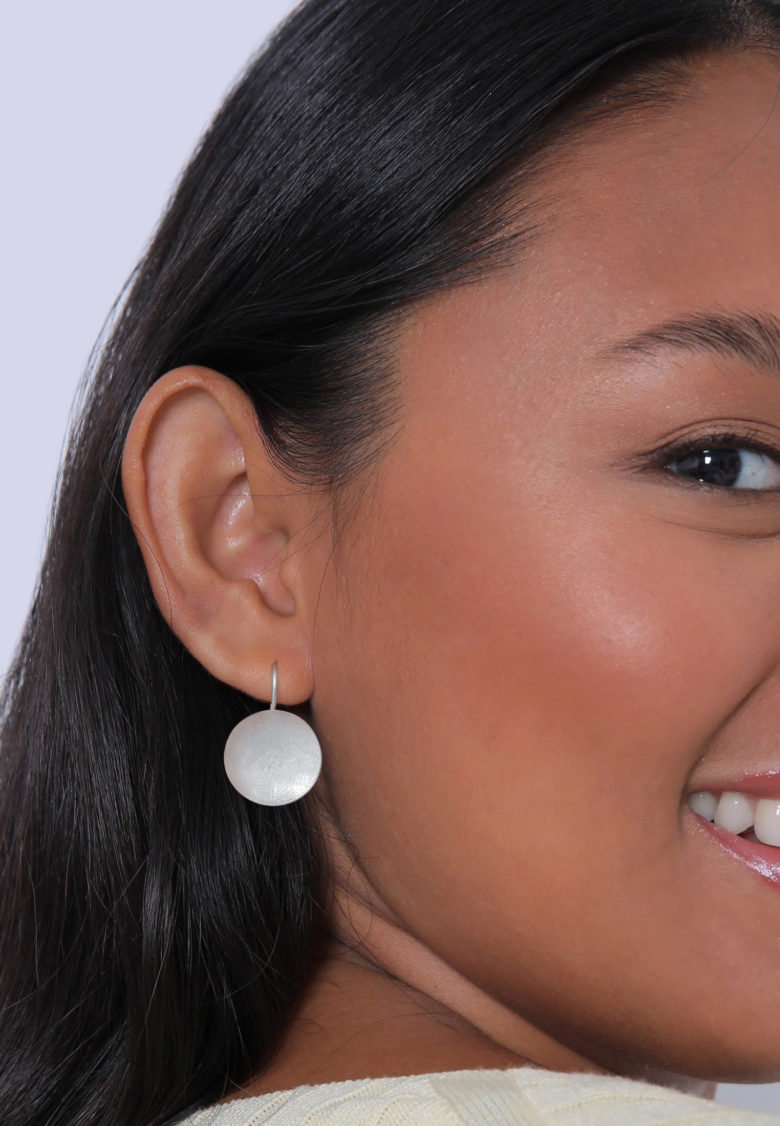 Nenalina Paar Ohrhänger »Basic Geo Kreis Brushed Trend 925 Silber«
