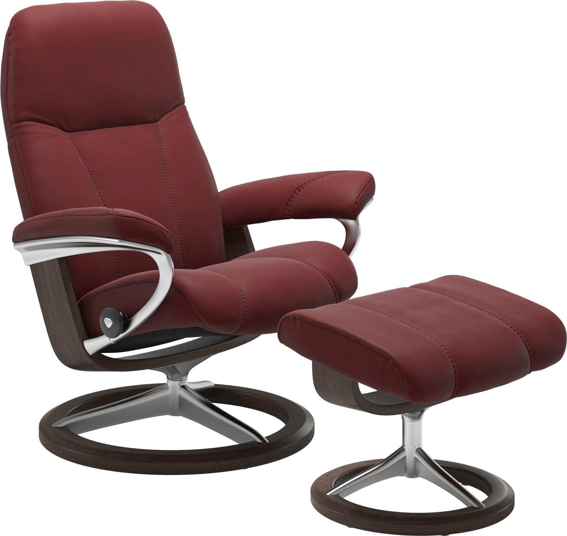 Stressless Relaxsessel "Consul" Set, Relaxsessel mit Hocker, mit Hocker, mit Signature Base, Größe S, Gestell Wenge