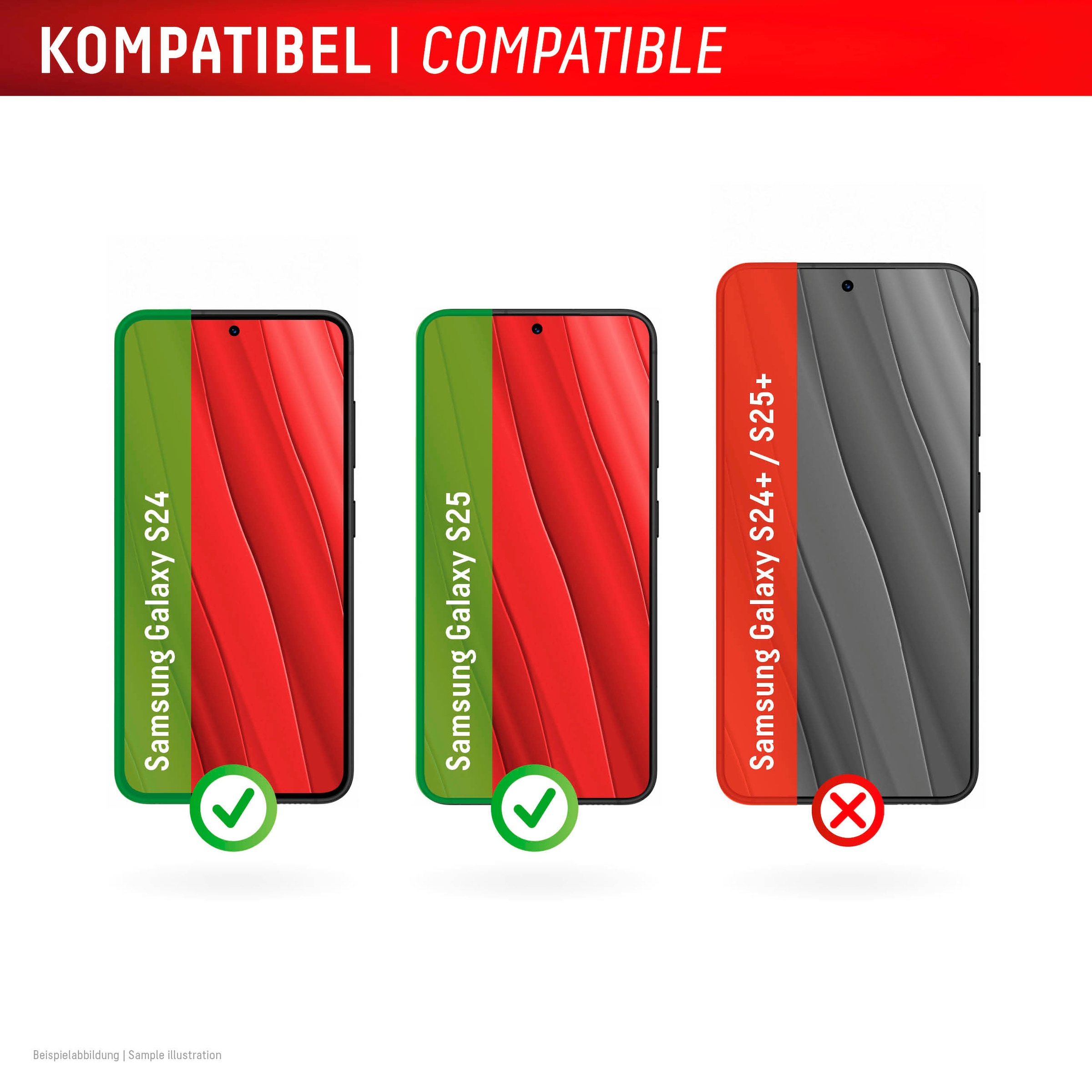 Displex Displayschutzglas »Privacy Glass«, für Samsung Galaxy S24-Samsung Galaxy S25, Blickschutz Displayschutzfolie Displayschutz kratzer-resistent 10H