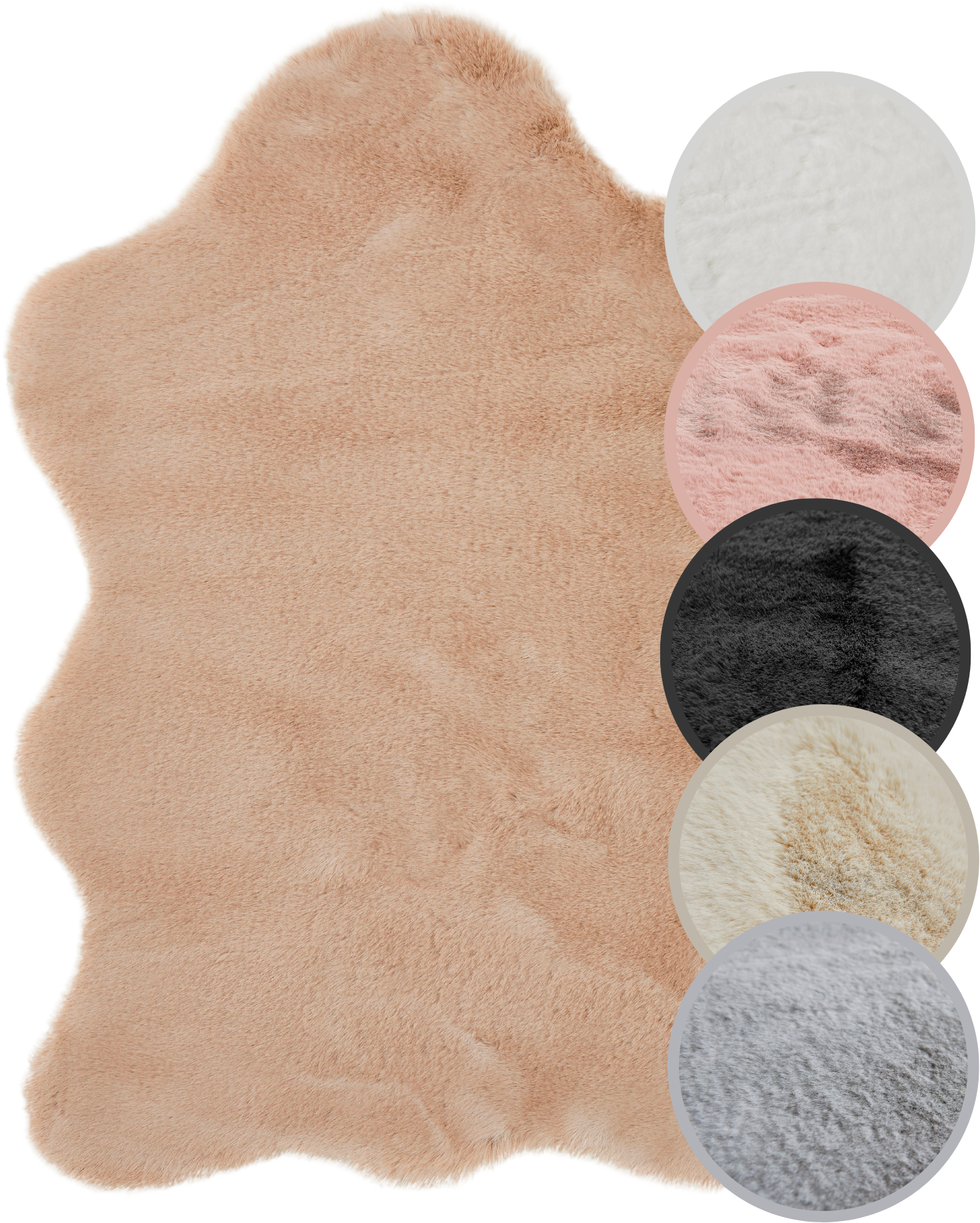 Fellteppich OTTO HOME "Lugano", grau (taupe), B:55cm H:30mm L:80cm, Polyester, Teppiche, Fellteppich, Kunstfell, Uni Farben, weich & kuschelig, auch als 2er Set erhältlich 2