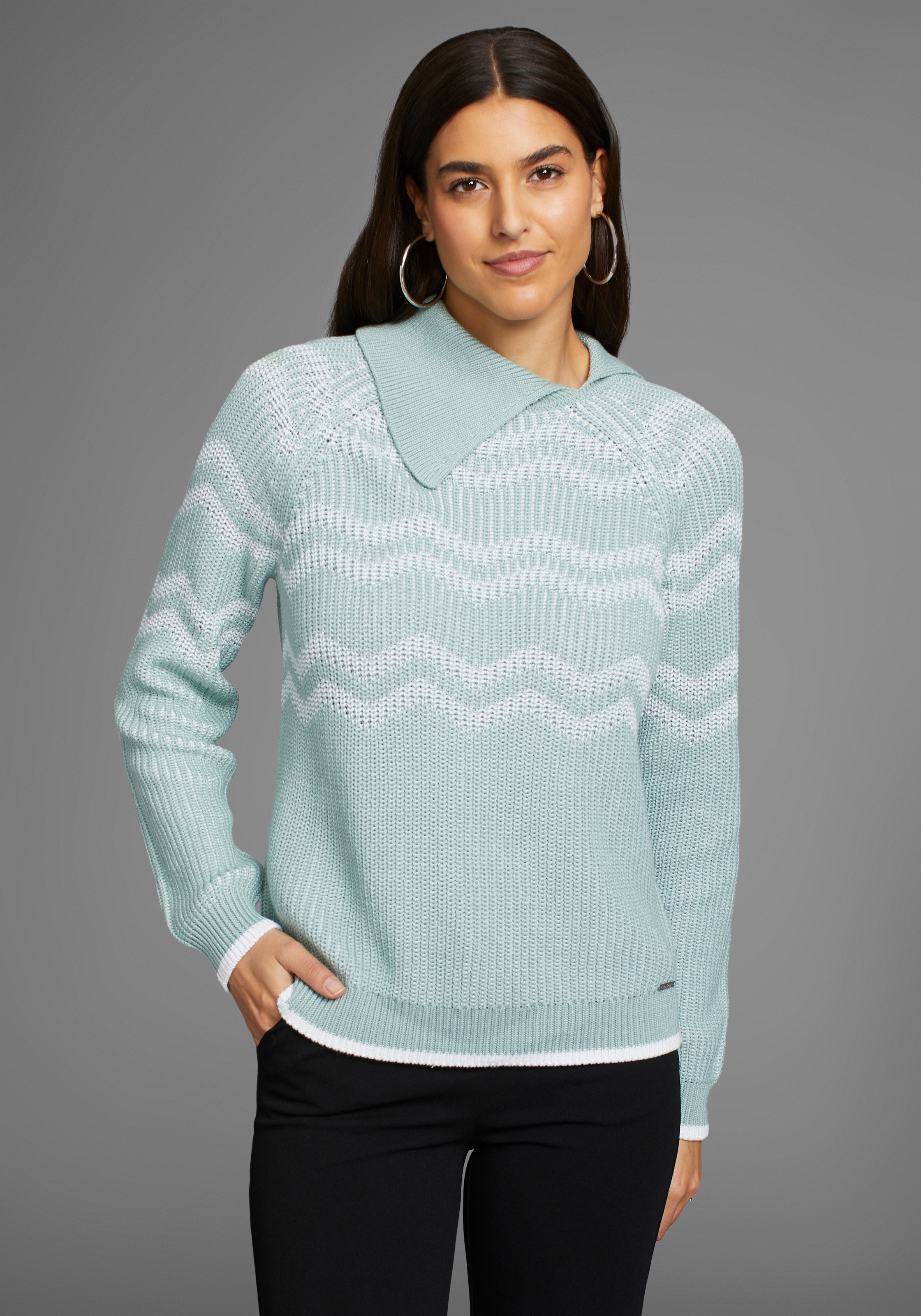 Laura Scott Strickpullover, mit Zickzackstrickmuster günstig online kaufen