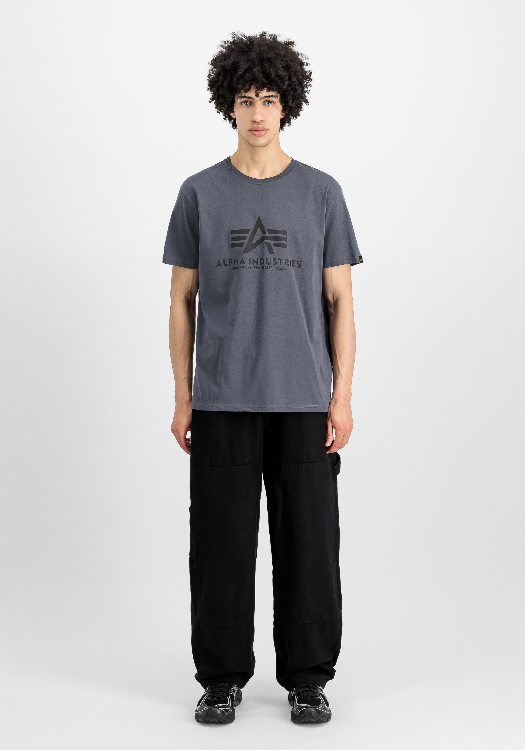 Alpha Industries Basic T-Shirt mit Kurzarm Greyblack/Black S Herren 2