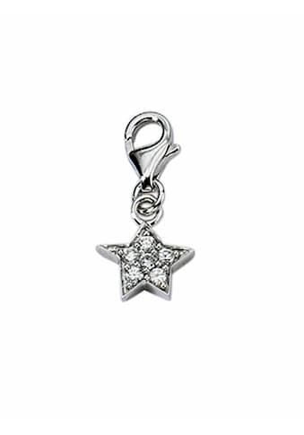 Charm-Einhänger »925 Silber Charms Anhänger Stern mit Zirkonia«