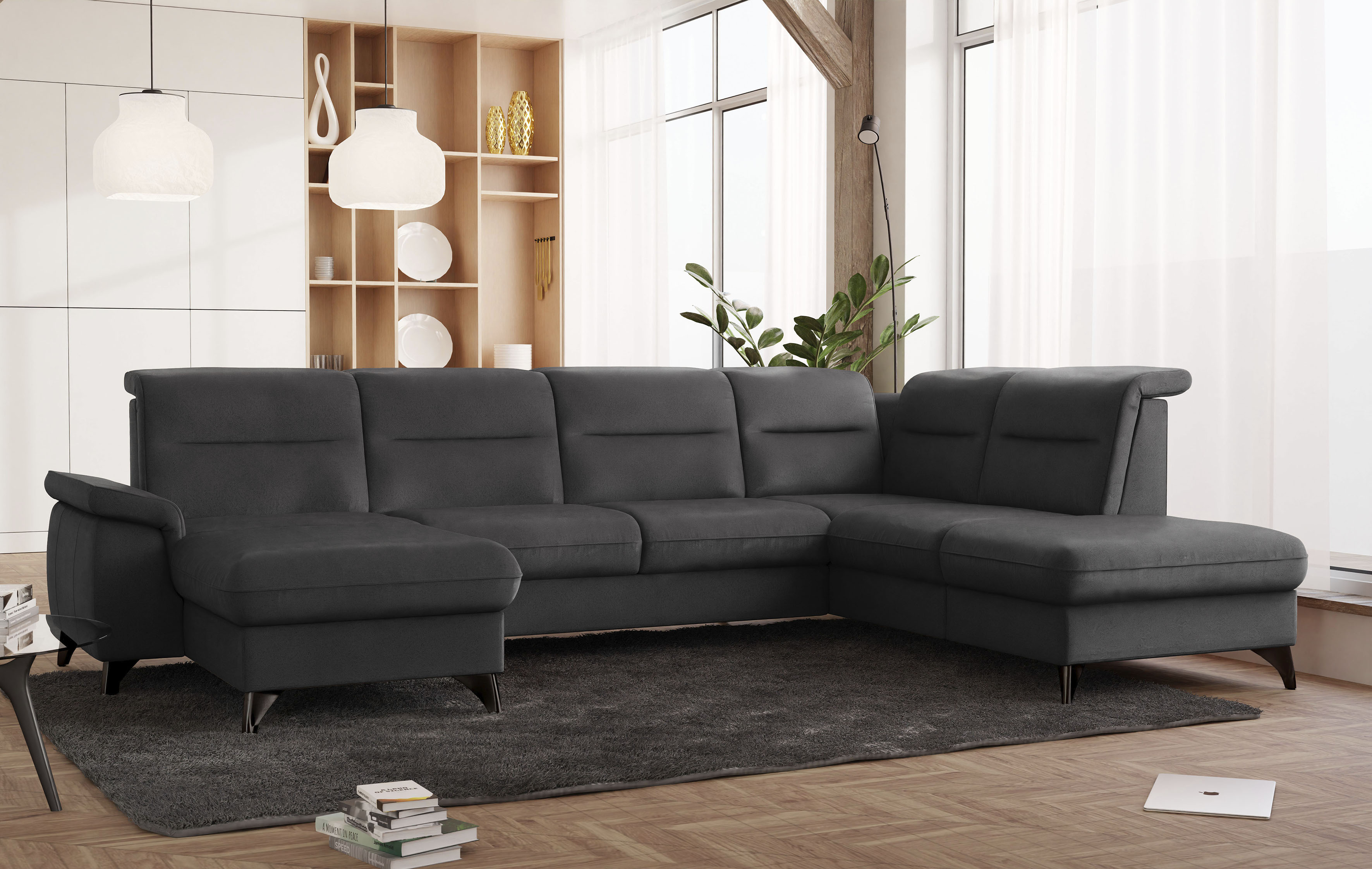 sit&more Wohnlandschaft "Astoria U-Form" wahlweise mit motorischer Relaxfunktion