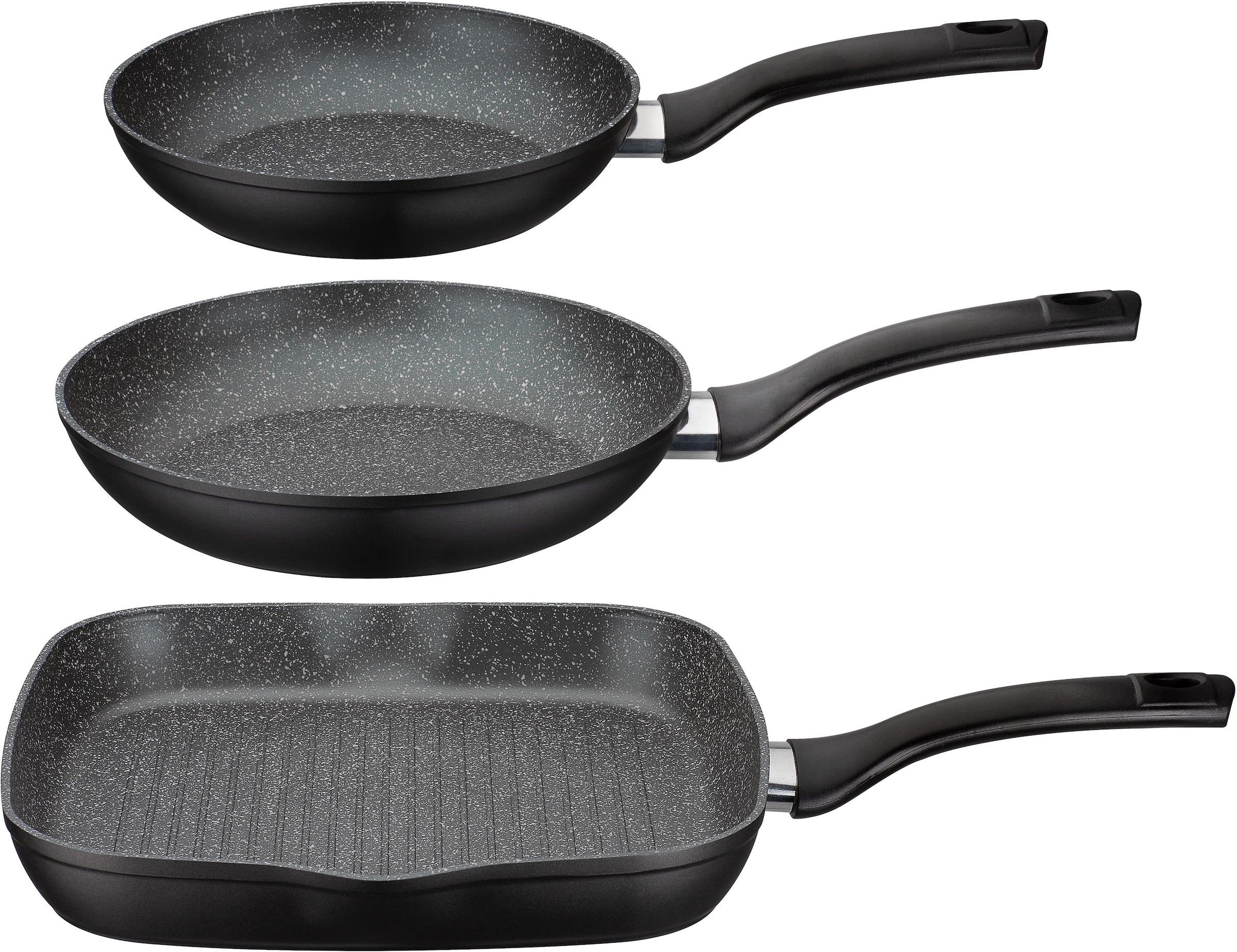 GSW Pfannen-Set »Gourmet Granit«, Aluminium, (Set, 4 tlg.), Induktion  kaufen | BAUR