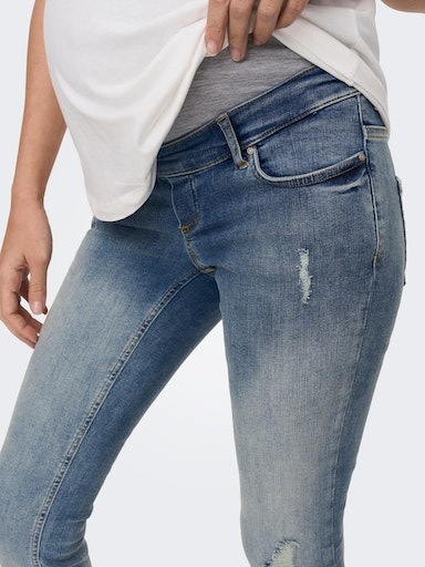 ONLY MATERNITY Umstandsjeans "OLMBLUSH MID SK ANK RW DNM NOOS", mit Destroy günstig online kaufen