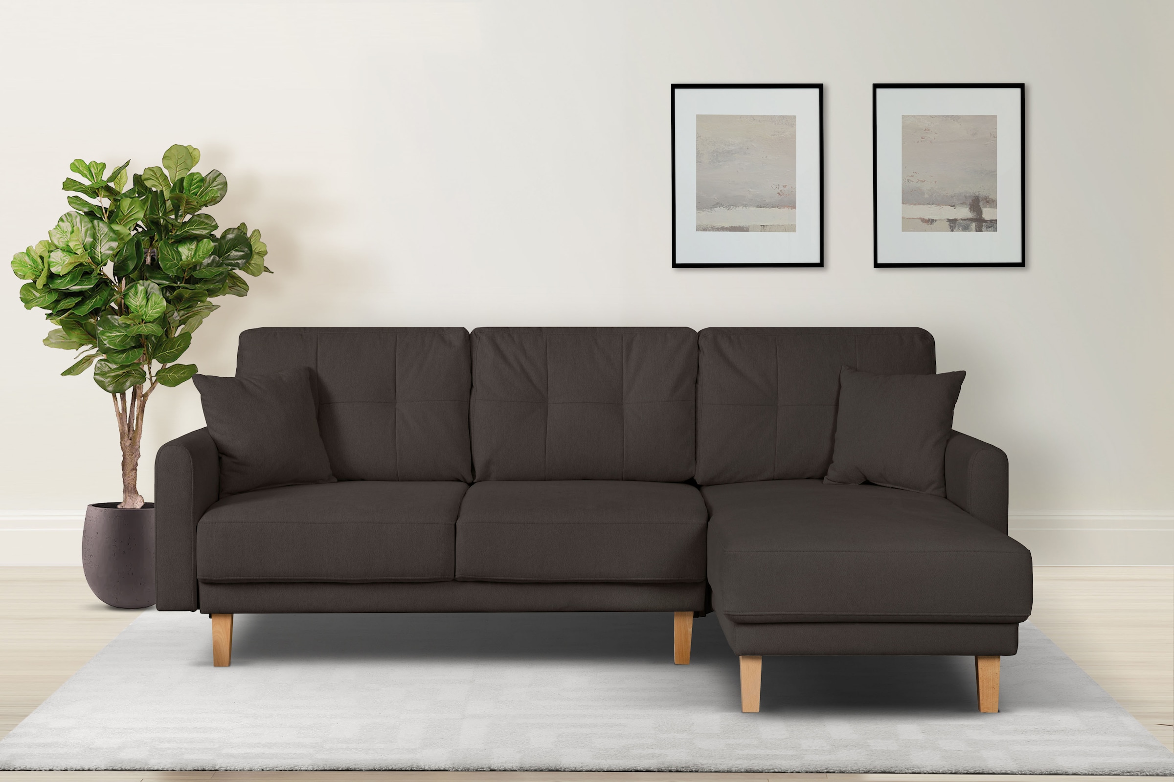 Home affaire Ecksofa "TRIPLO optionale Schlafsofa mit Bettkasten, Maße B/T/ günstig online kaufen