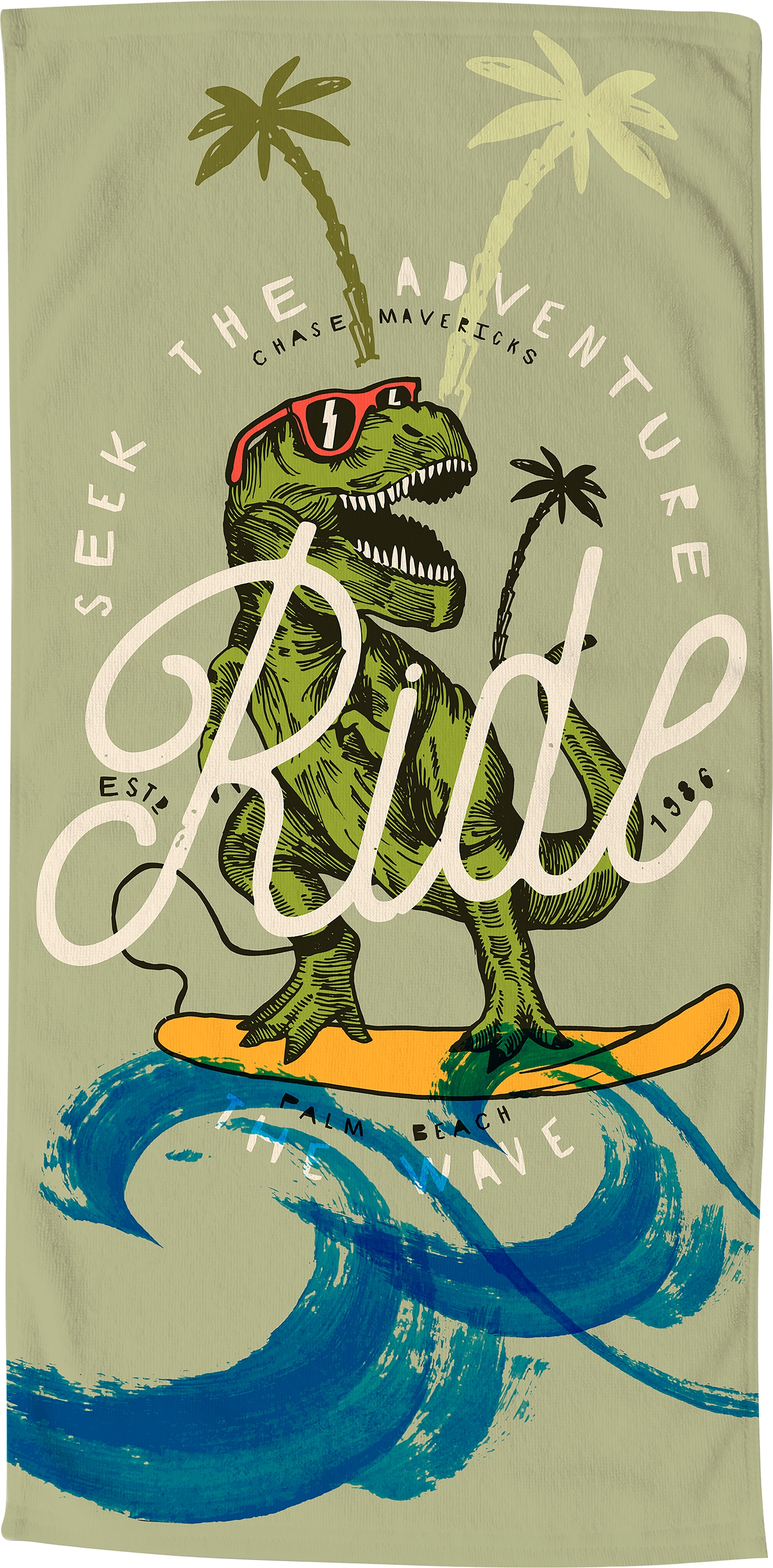 (1 Dinosaurier, St.), BAUR Strandtuch auf Motiv morning schnell, »Surf Rechnung Geek«, Kinder good trocknet |